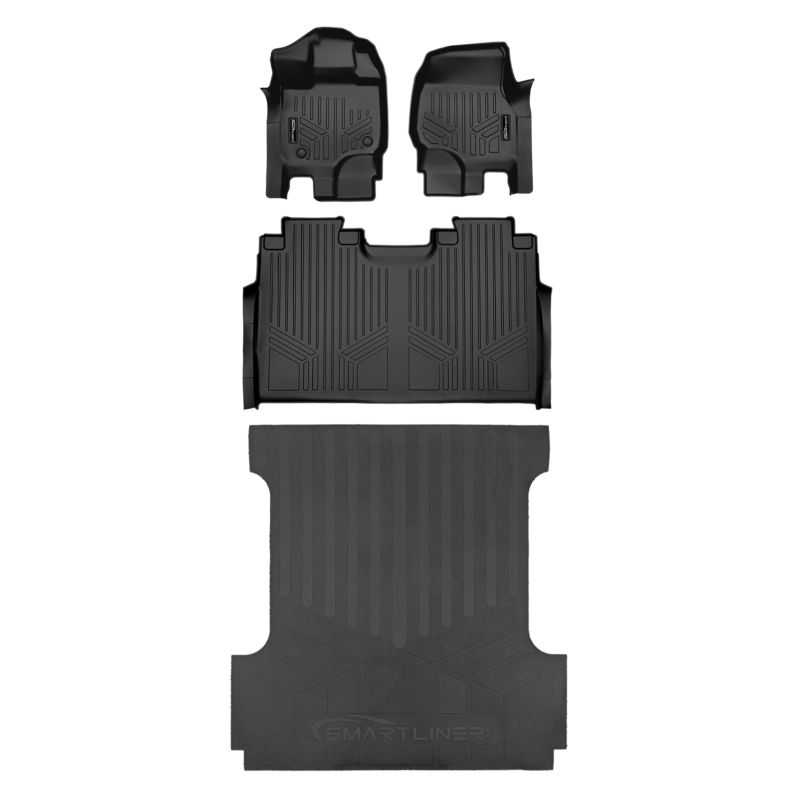 SMARTLINER Smart Coverage™ Custom Fit Floor Liners For 2015-2024 Ford F-150 SuperCrew Cab with 1st Row Bucket Seats