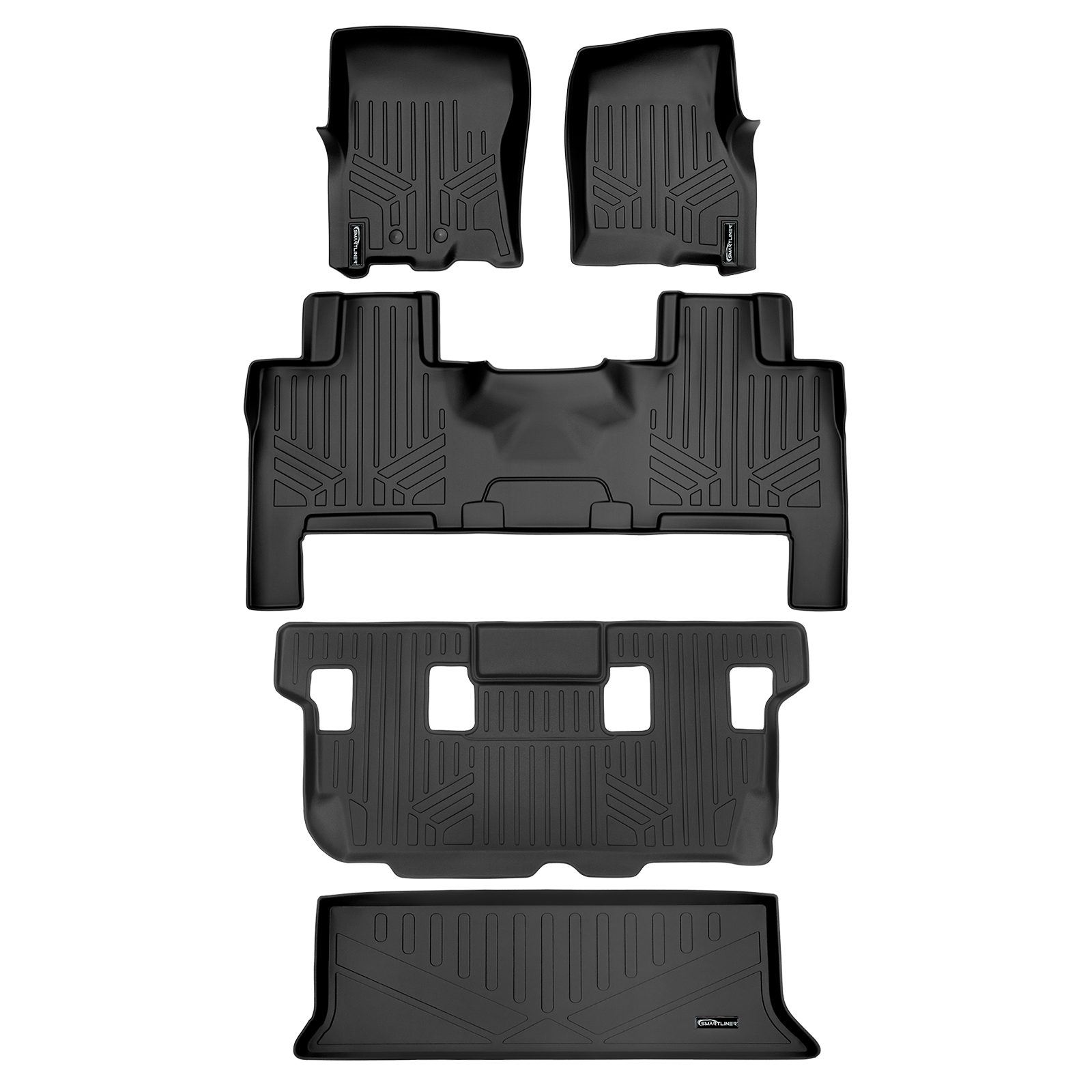 SMARTLINER Custom Fit Floor Liners For 2011-2017 Ford Expedition/Lincoln Navigator with 2nd Row Bench Seat or Console