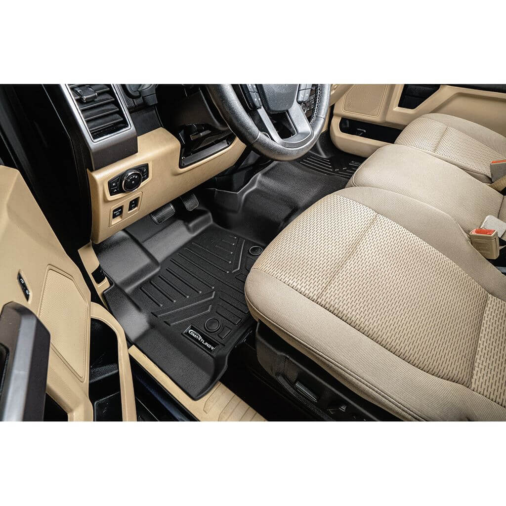 SMARTLINER Smart Coverage™ Custom Fit Floor Liners For 2015-2024 Ford F-150 SuperCrew Cab With 1st Row Bench Seat No 2nd Row Underseat Storage