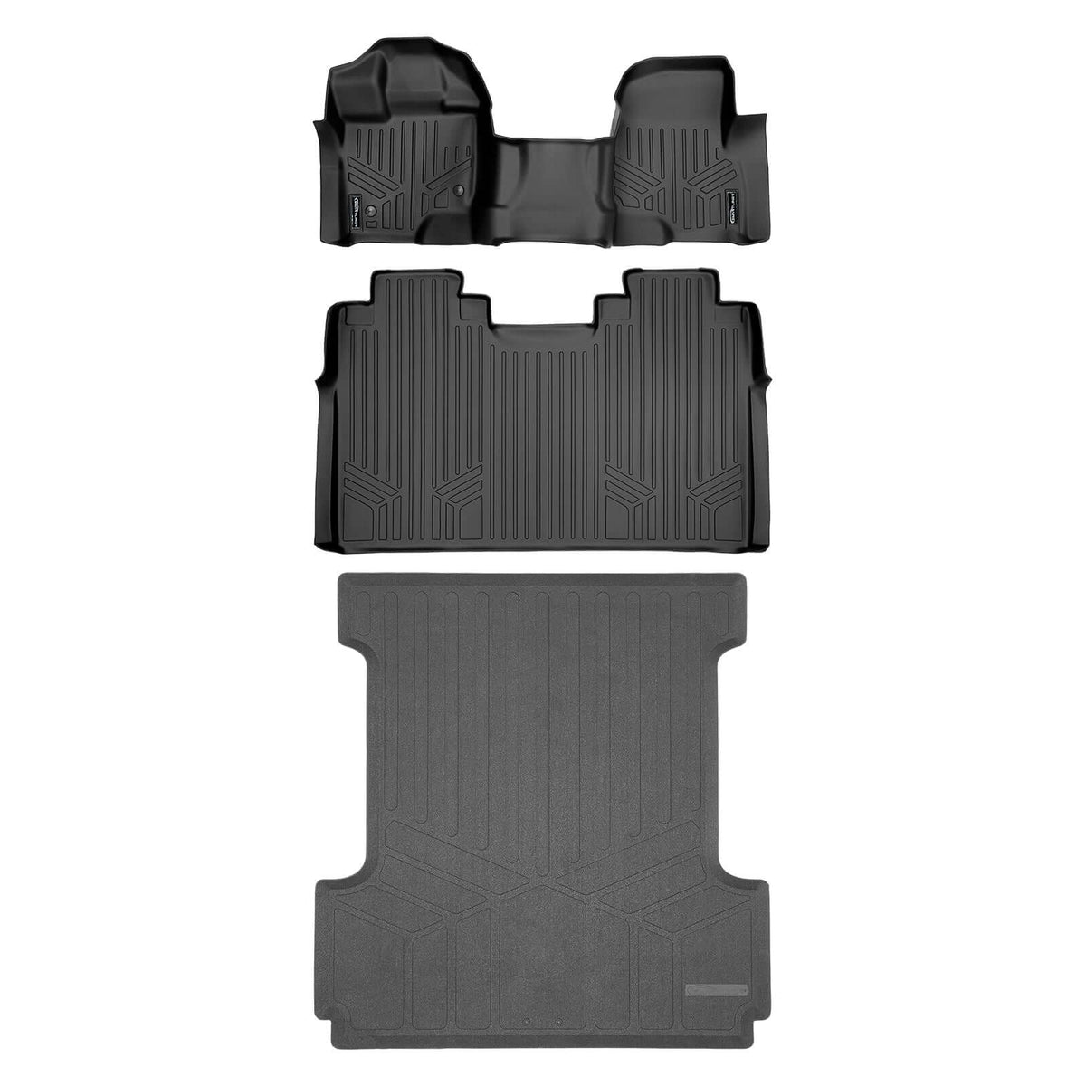 SMARTLINER Smart Coverage™ Custom Fit Floor Liners For 2015-2024 Ford F-150 SuperCrew Cab with 1st Row Bench Seat No 2nd Row Underseat Storage (Vinyl Flooring)