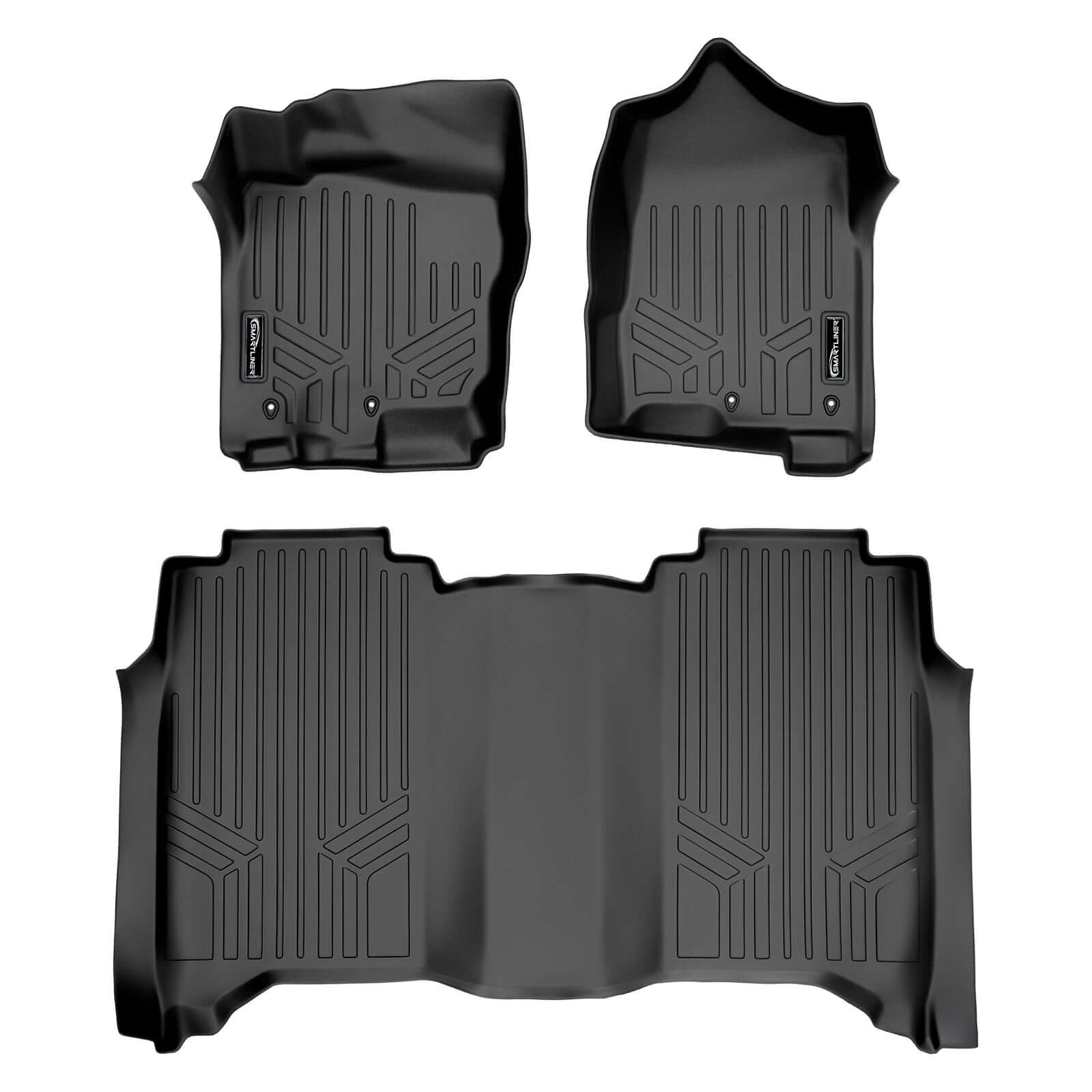 SMARTLINER Custom Fit Floor Liners For Crew Cab 2017-2024 Nissan Titan With Bench Seat and No Under-Seat Storage