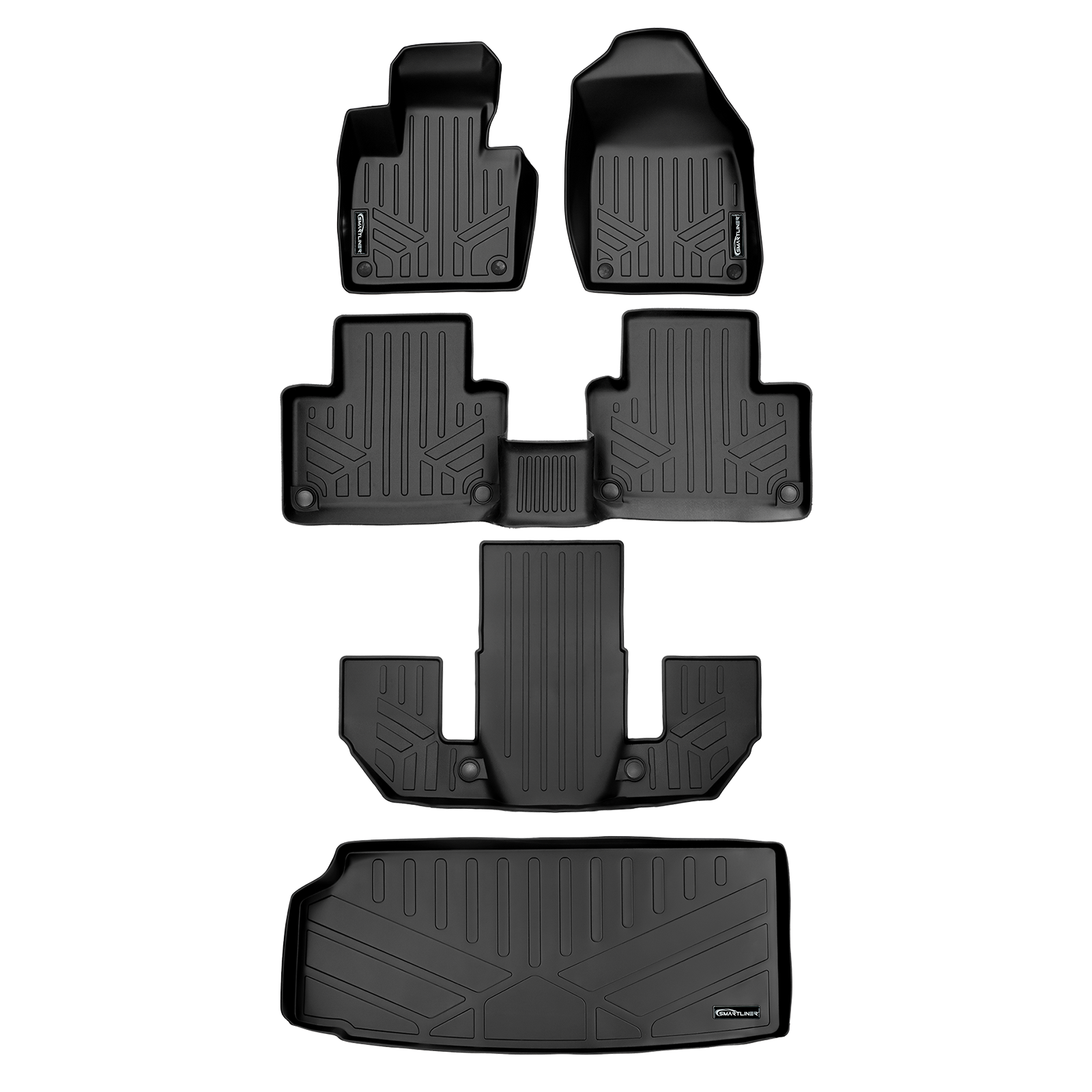 SMARTLINER Custom Fit Floor Liners For 2021-2025 Volvo XC90 (6 Passenger Models)