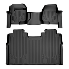 SMARTLINER Custom Fit Floor Liners For 2017-2024 Ford F-250|F-350 Super Crew Cab with 1st Row Bench Seat with Over The Hump Coverage and no 2nd Row Under Seat Storage