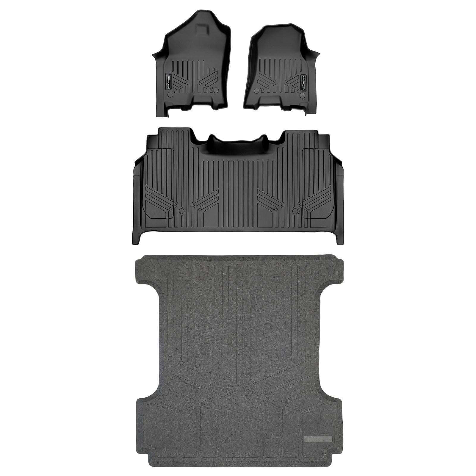 SMARTLINER Custom Fit Floor Liners For 19-22 Ram 1500 Crew Cab with Rear Underseat Storage Box