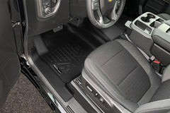 SMARTLINER Custom Fit Floor Liners For 2019-2024 Chevrolet Silverado 1500 Double Cab with Carpet Flooring and 1st Row Bench Seat and OTH Coverage (with 2nd Row Under Seat Storage)