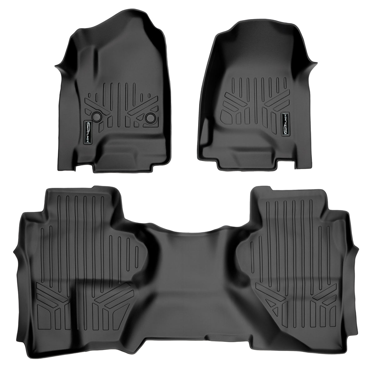 SMARTLINER Custom Fit Floor Liners For 2019 Silverado 1500 LD/GMC Sierra 1500 LD Double Cab (NO Over the Hump Coverage)