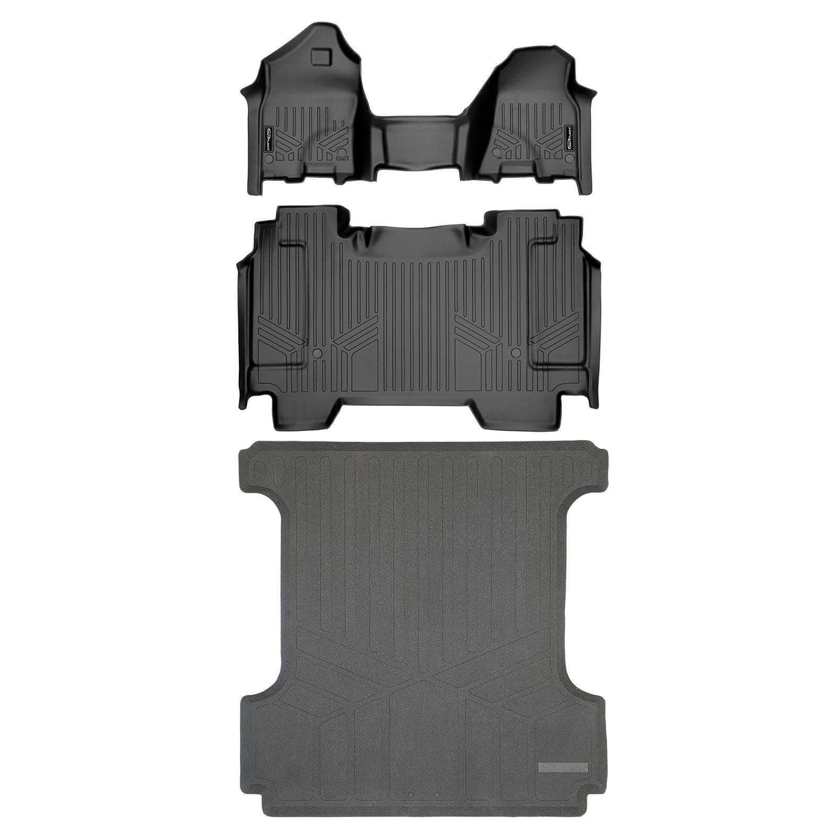 SMARTLINER Custom Fit Floor Liners For 19-22 Ram 1500 Crew Cab Vinyl Floor with 1st Row Bench Seat