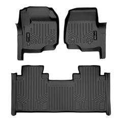 SMARTLINER Custom Fit Floor Liners For 2017-2024 Ford F-250|F-350 SuperCab with 1st Row Bench Seat with Vinyl Flooring | No OTH