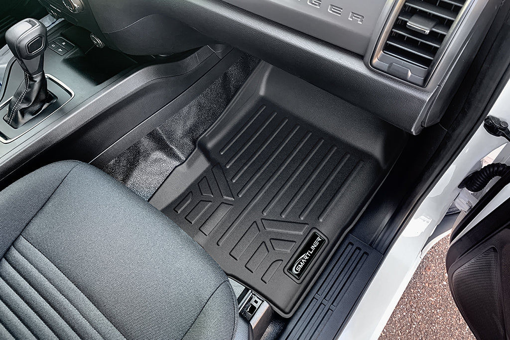 SMARTLINER Custom Fit Floor Liners For 2019-2025 Ford Ranger SuperCab with Vinyl Flooring