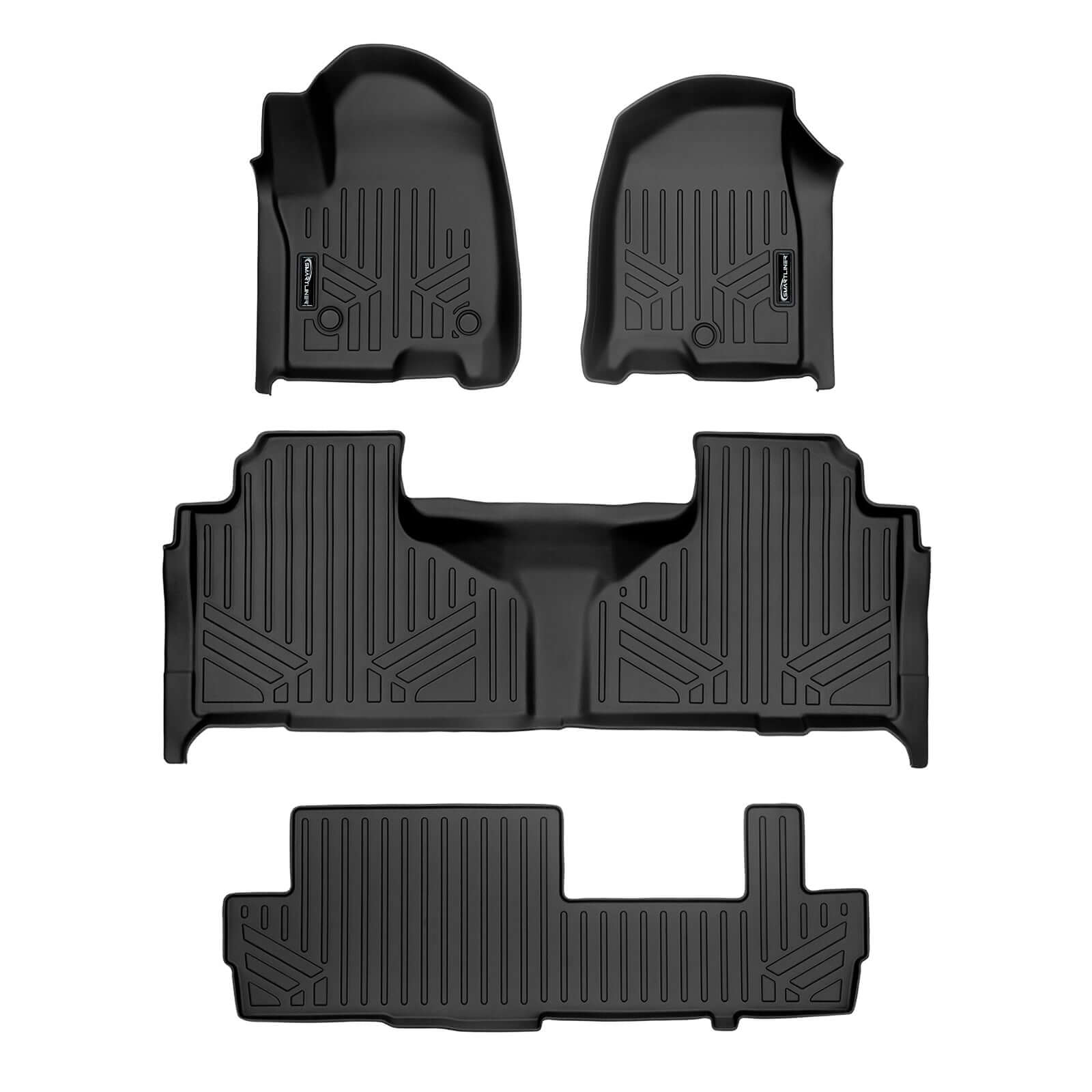 SMARTLINER Custom Fit Floor Liners For 2021-2024 Chevrolet Suburban with 2nd Row Bench Seat