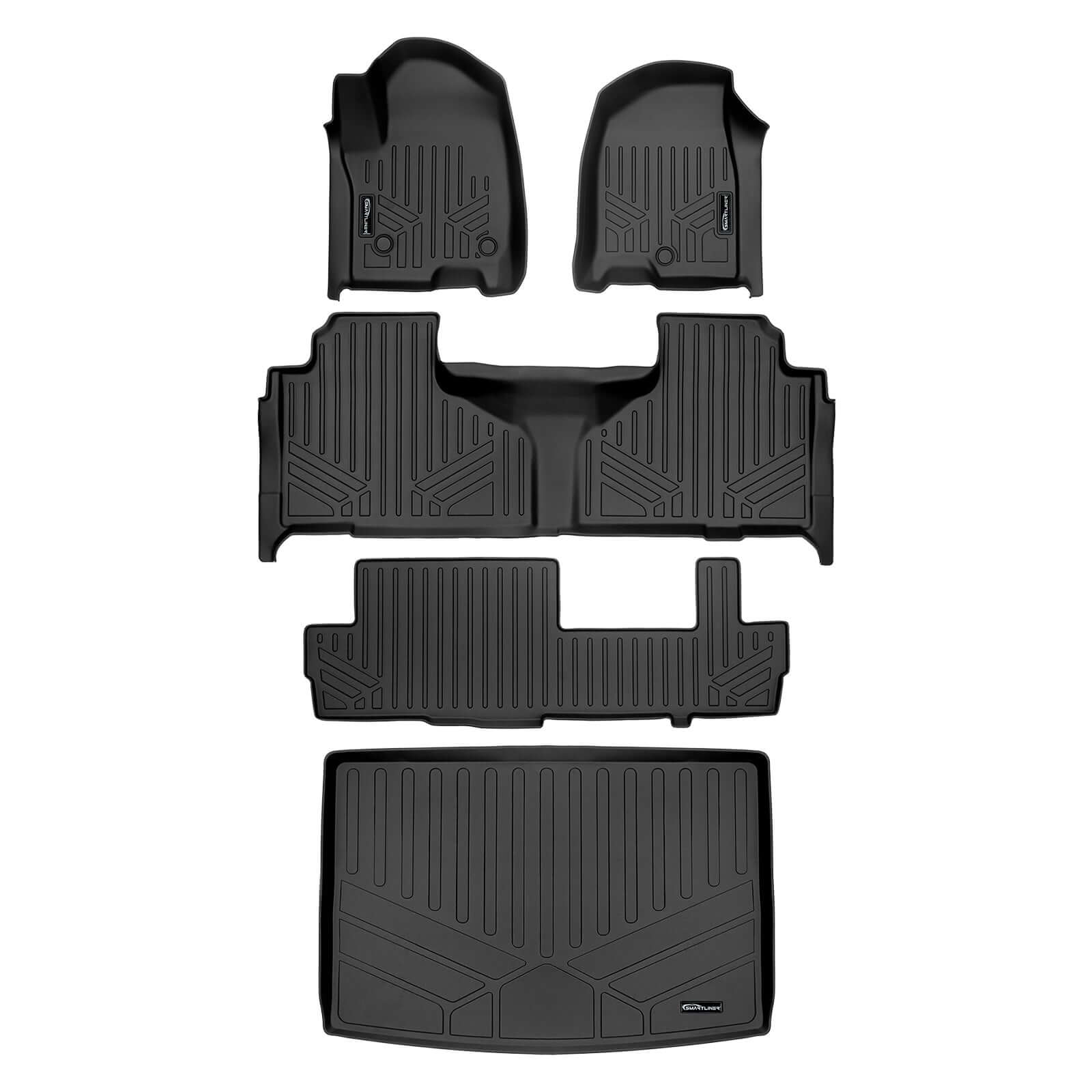 SMARTLINER Custom Fit Floor Liners For 2021-2024 Chevrolet Suburban with 2nd Row Bench Seat