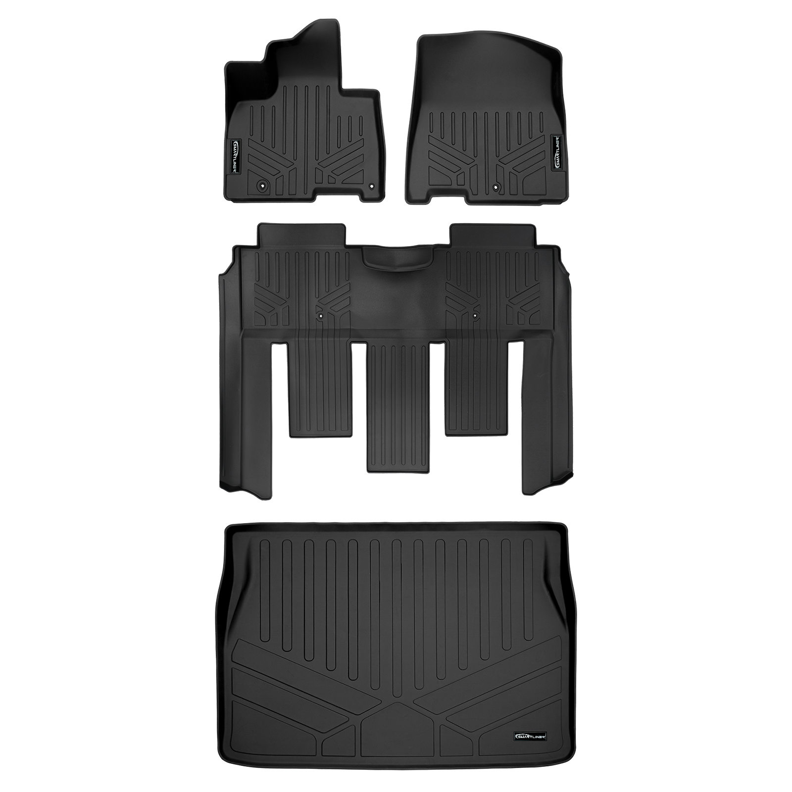 SMARTLINER Custom Fit Floor Liners For 2022-2025 Kia Carnival (7 Passenger Models With 2nd Row VIP Seats)