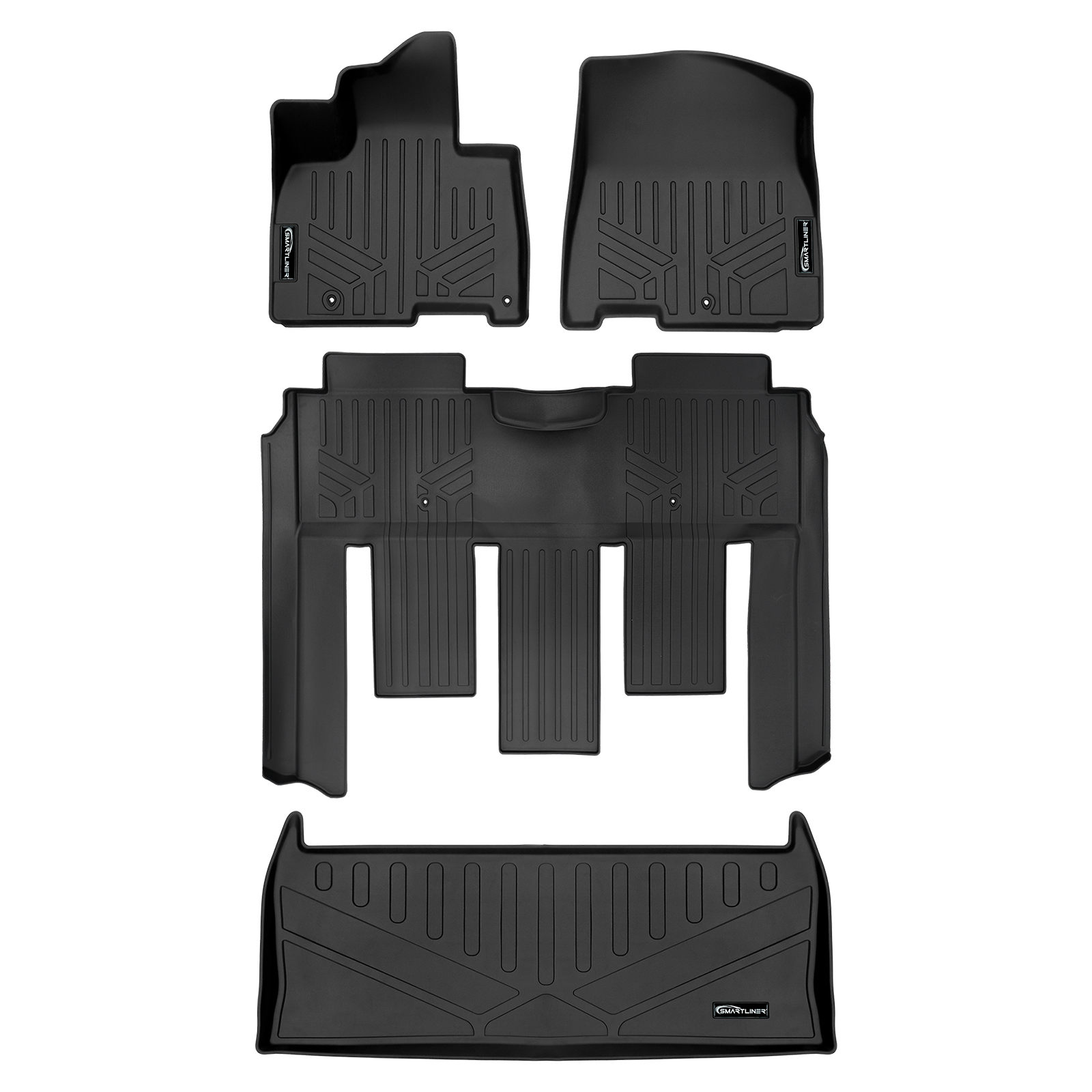 SMARTLINER Custom Fit Floor Liners For 2022-2025 Kia Carnival (7 Passenger Models With 2nd Row VIP Seats)