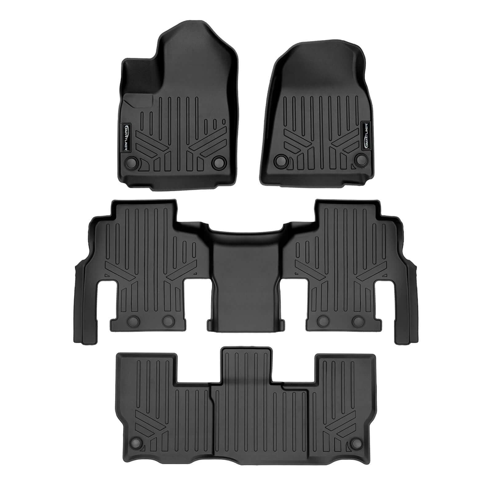 SMARTLINER Custom Fit Floor Liners For 2023-2024 Jeep Wagoneer L (8 Passenger Model)