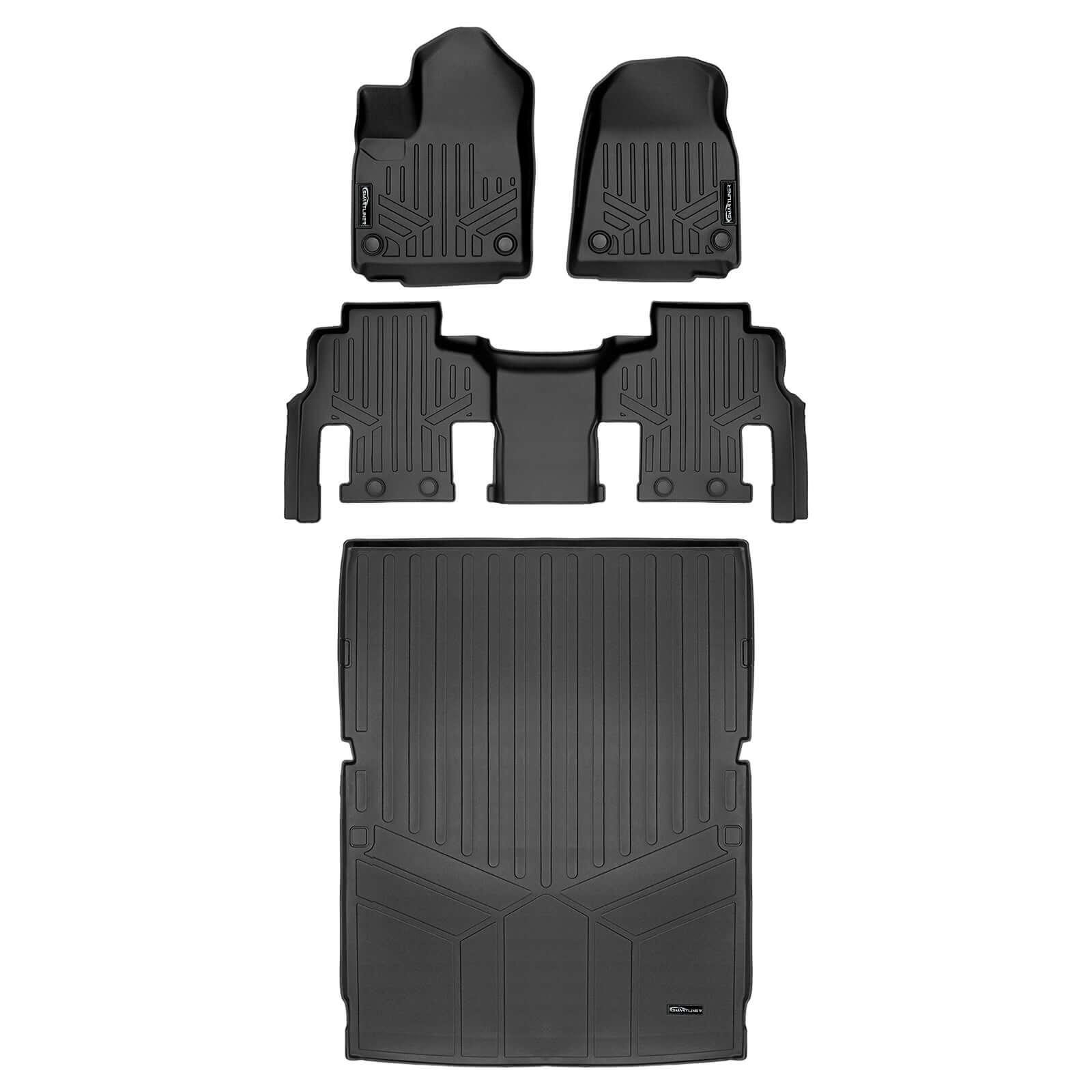 SMARTLINER Custom Fit Floor Liners For 2023-2024 Jeep Wagoneer L (8 Passenger Model)