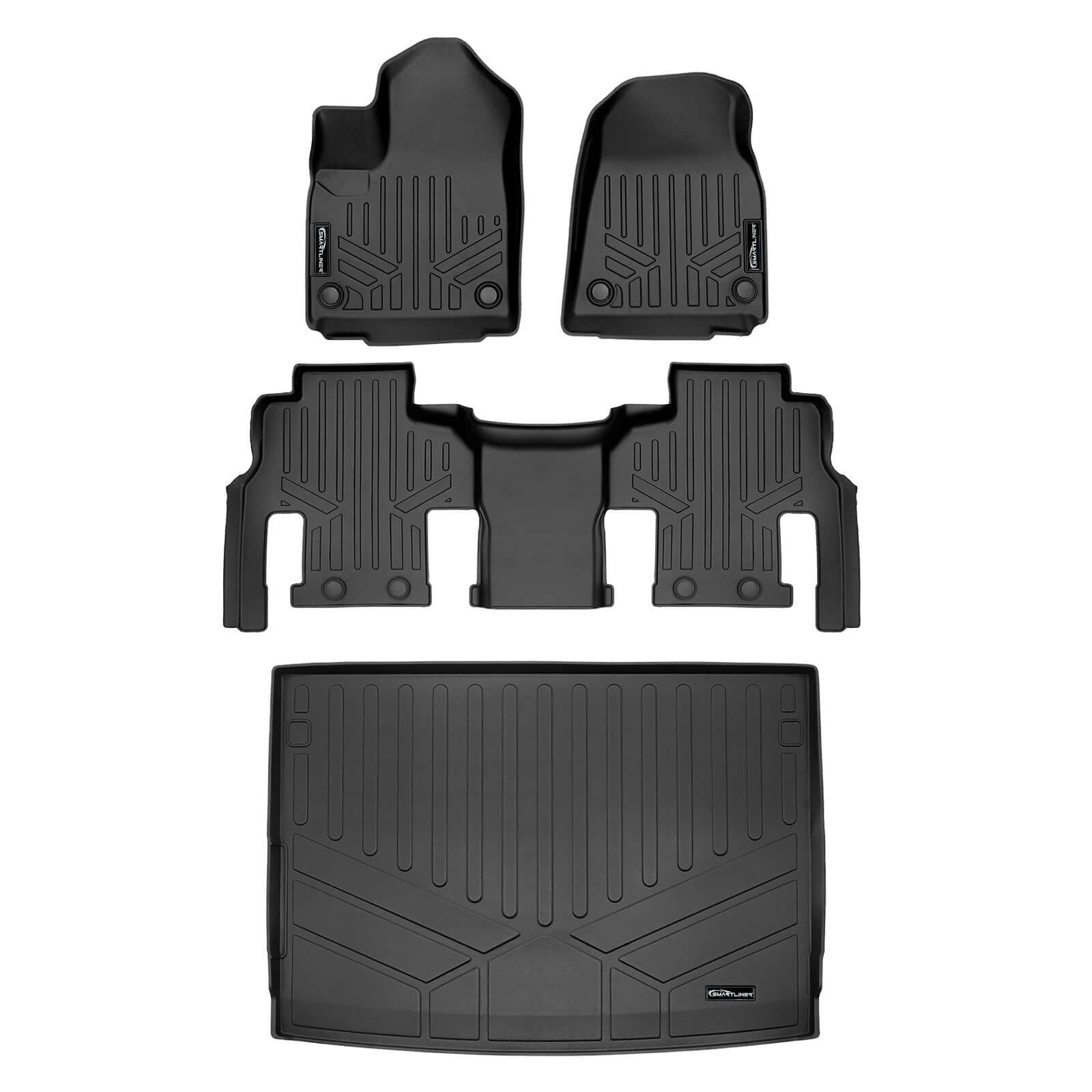 SMARTLINER Custom Fit Floor Liners For 2023-2024 Jeep Wagoneer L (8 Passenger Model)