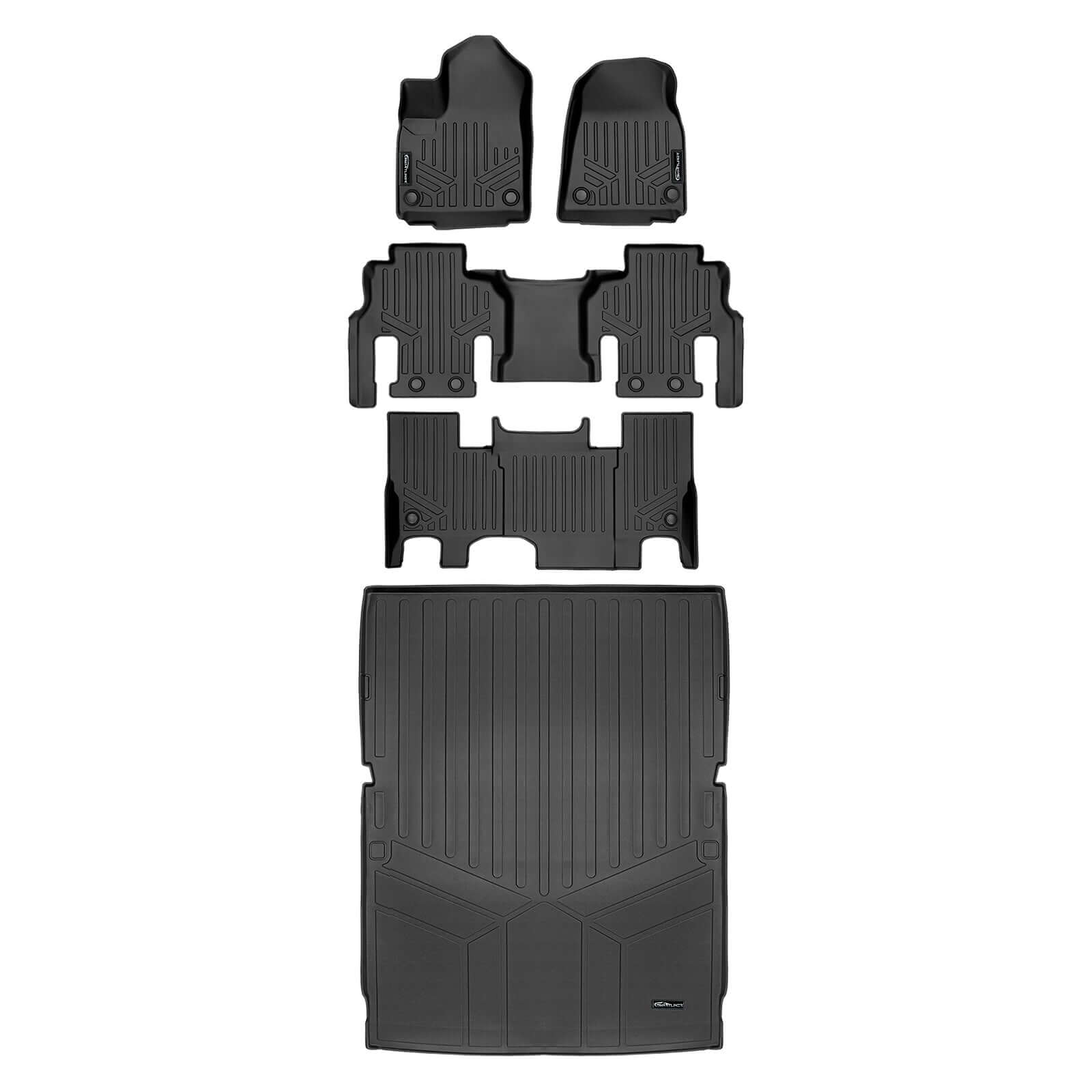 SMARTLINER Custom Fit Floor Liners For 2023-2024 Jeep Wagoneer L (7 Passenger Model)