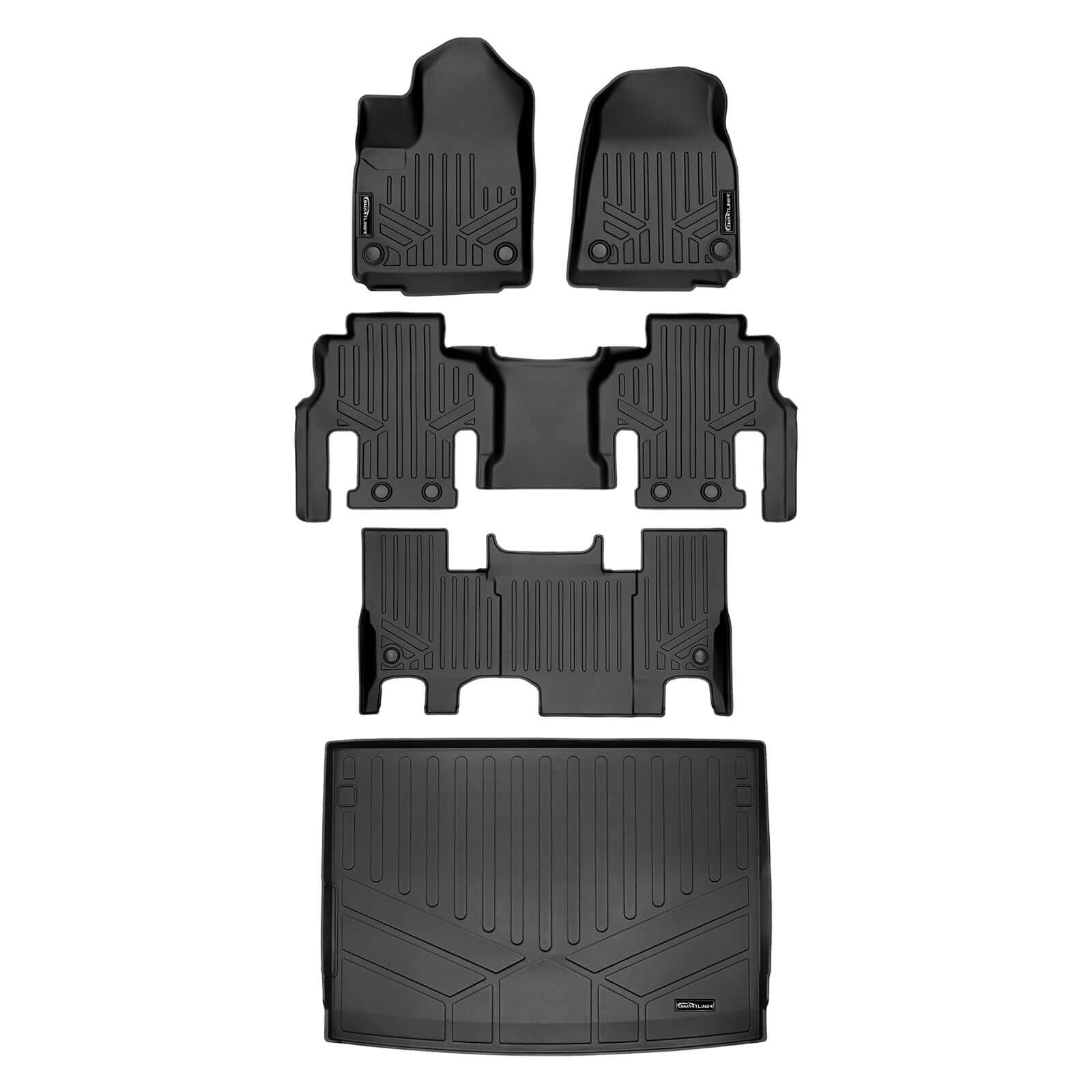 SMARTLINER Custom Fit Floor Liners For 2023-2024 Jeep Wagoneer L (7 Passenger Model)