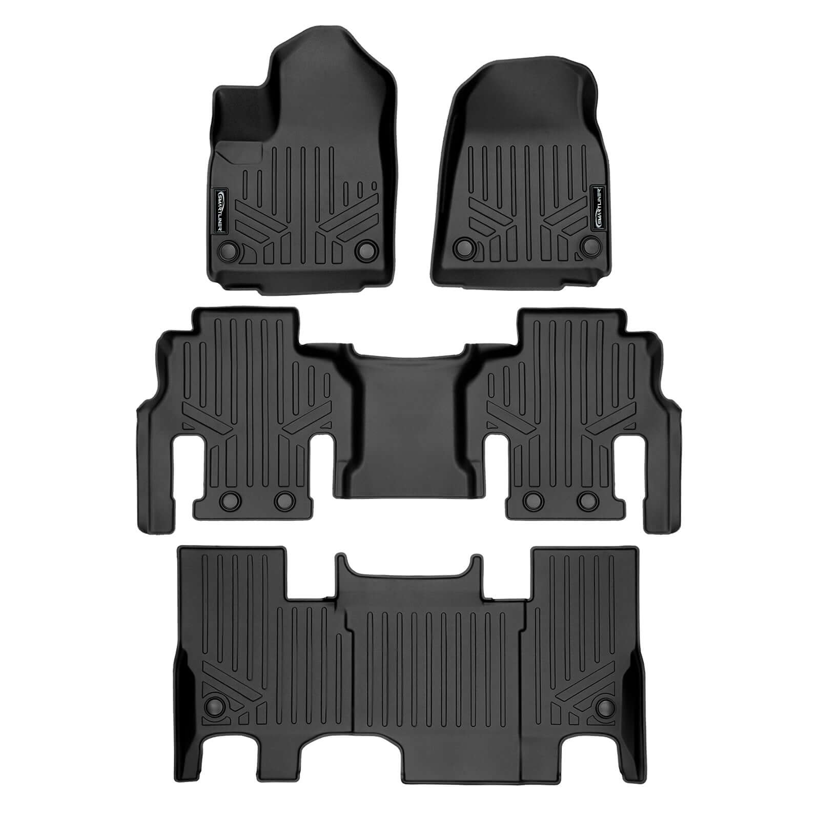 SMARTLINER Custom Fit Floor Liners For 2023-2024 Jeep Wagoneer L (7 Passenger Model)