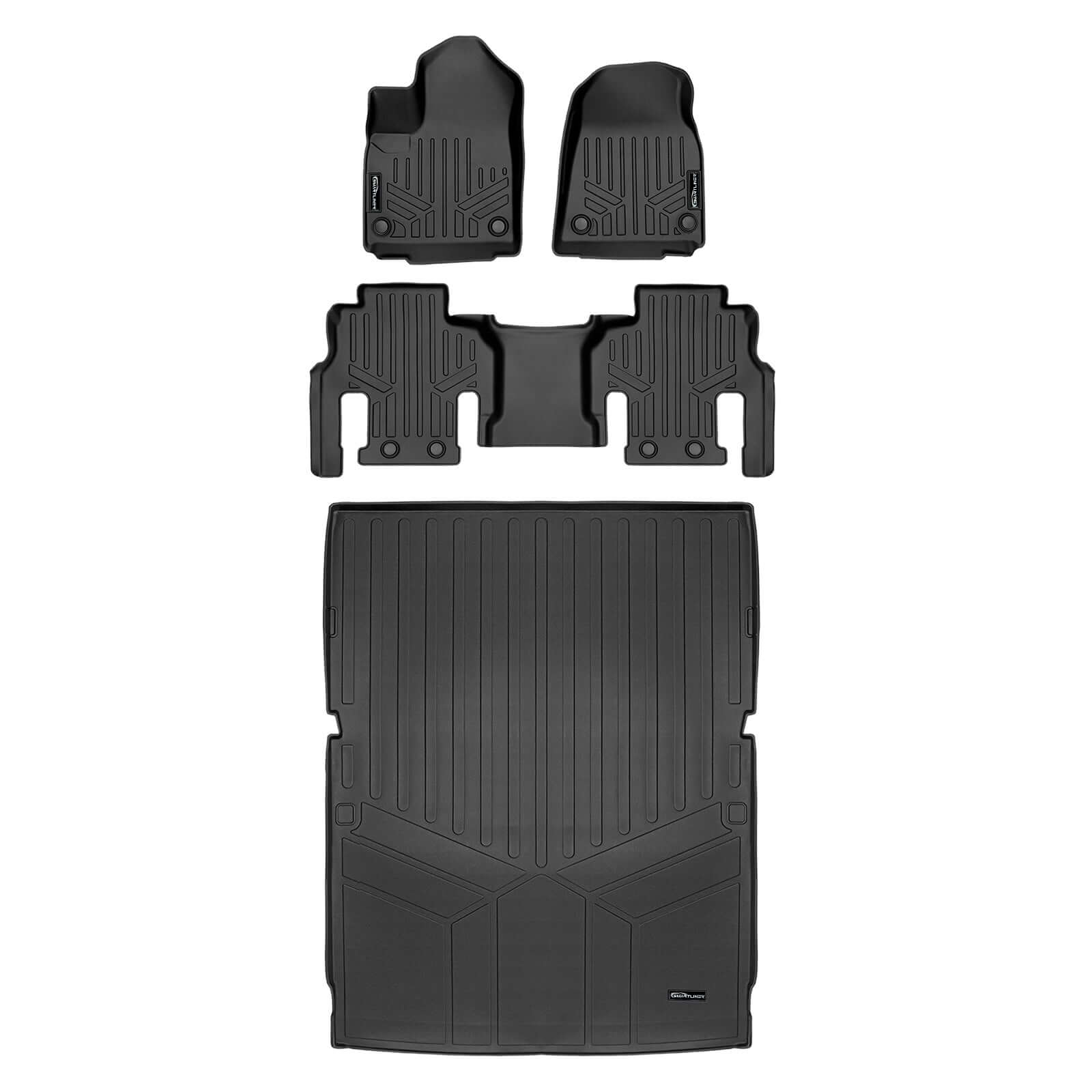 SMARTLINER Custom Fit Floor Liners For 2023-2024 Jeep Wagoneer L (7 Passenger Model)