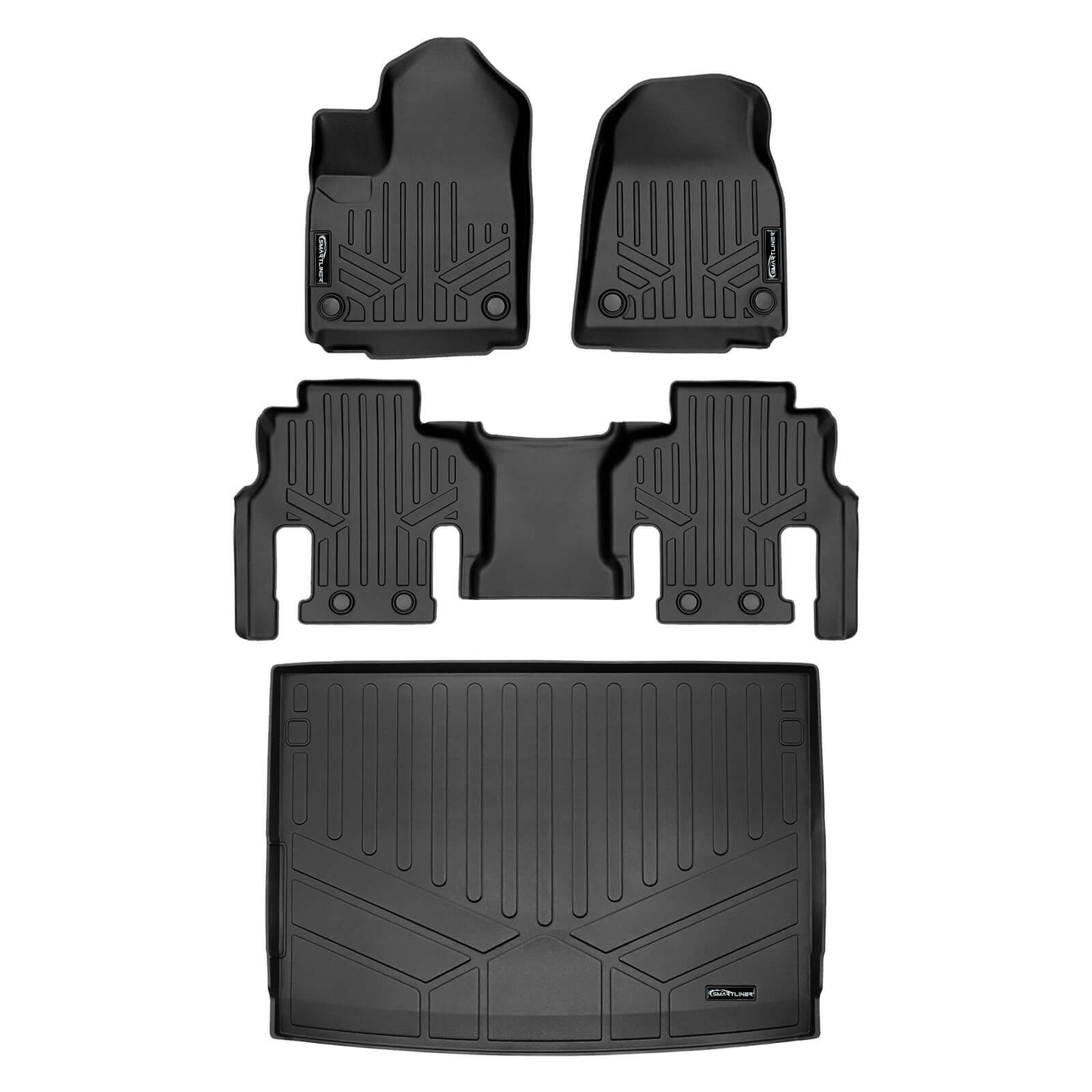 SMARTLINER Custom Fit Floor Liners For 2023-2024 Jeep Grand Wagoneer L (7 Passenger Model)