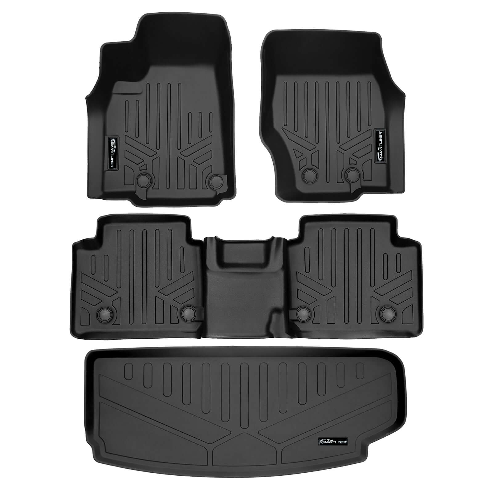 SMARTLINER Custom Fit Floor Liners For 2021-2025 Jeep Grand Cherokee L w/ 2nd Row Bench Seat (No subwoofer)