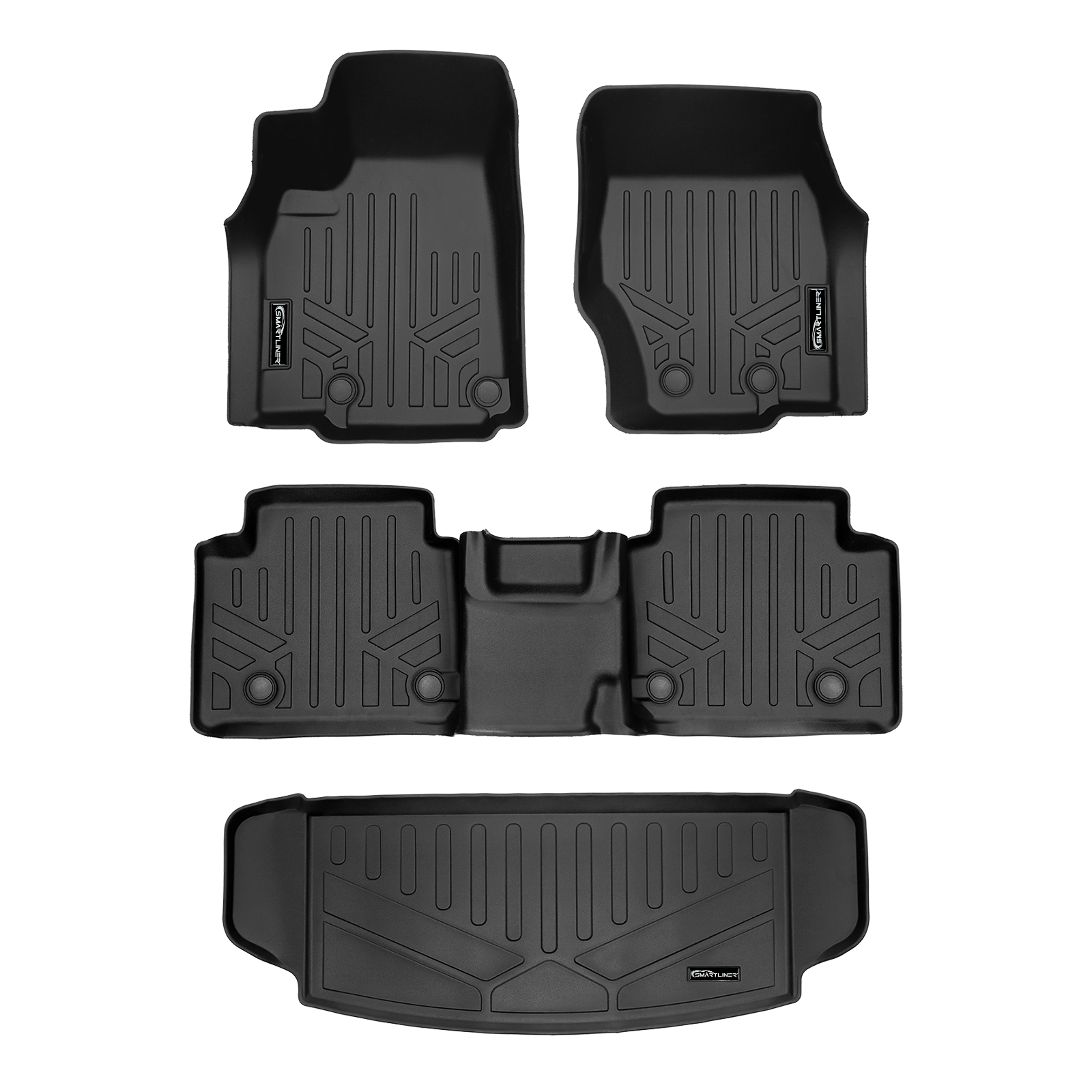 SMARTLINER Custom Fit Floor Liners For 2021-2024 Jeep Grand Cherokee L with 2nd Row Bucket Seats With Center Console (No subwoofer)