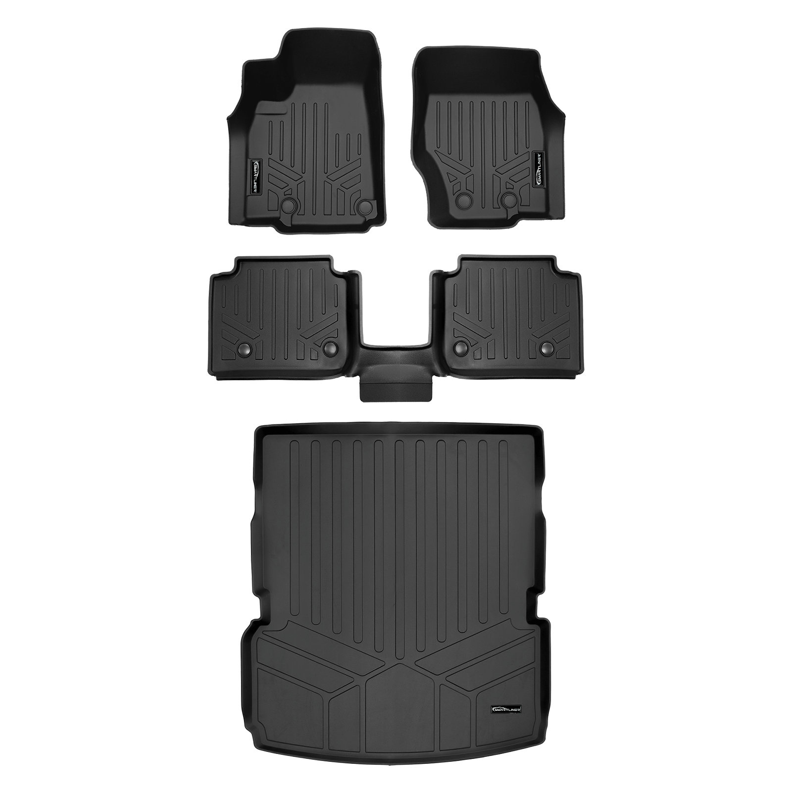 SMARTLINER Custom Fit Floor Liners For 2021-2024 Jeep Grand Cherokee L with 2nd Row Bucket Seats With Center Console (No subwoofer)