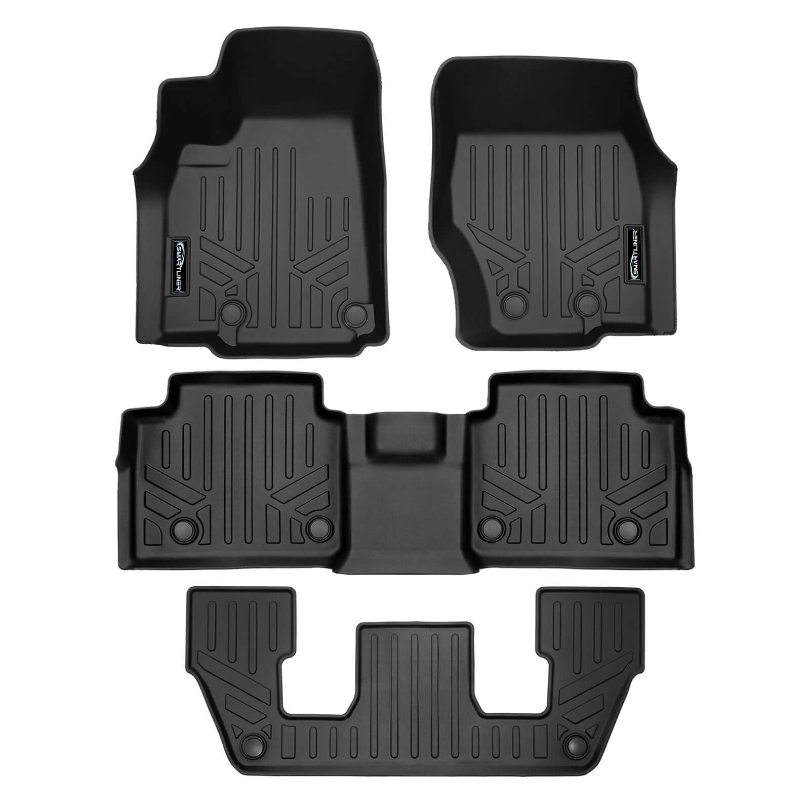 SMARTLINER Custom Fit Floor Liners For 2021-2025 Jeep Grand Cherokee L w/ 2nd Row Bucket Seats and center console