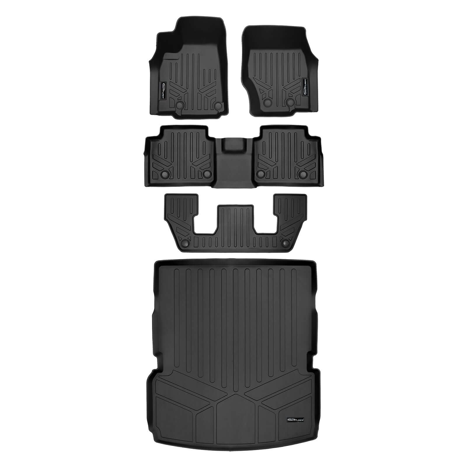 SMARTLINER Custom Fit Floor Liners For 2021-2025 Jeep Grand Cherokee L w/ 2nd Row Bucket Seats and center console