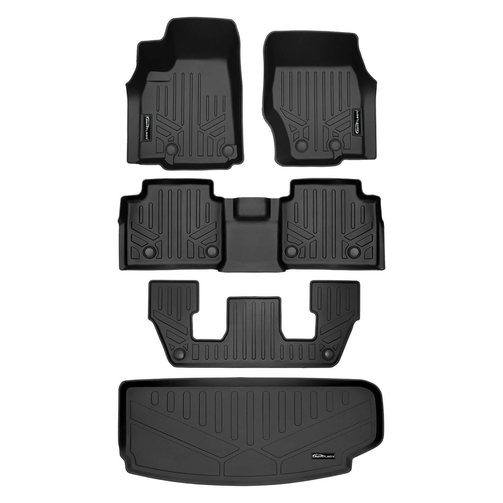 SMARTLINER Custom Fit Floor Liners For 2021-2025 Jeep Grand Cherokee L w/ 2nd Row Bucket Seats and center console