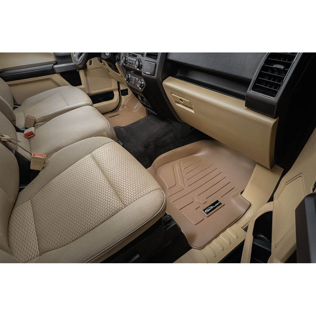 SMARTLINER Smart Coverage™ Custom Fit Floor Liners For 2015-2024 Ford F-150 with 1st Row Bucket Seats & 2nd Row Under Seat Storage (Vinyl Flooring)