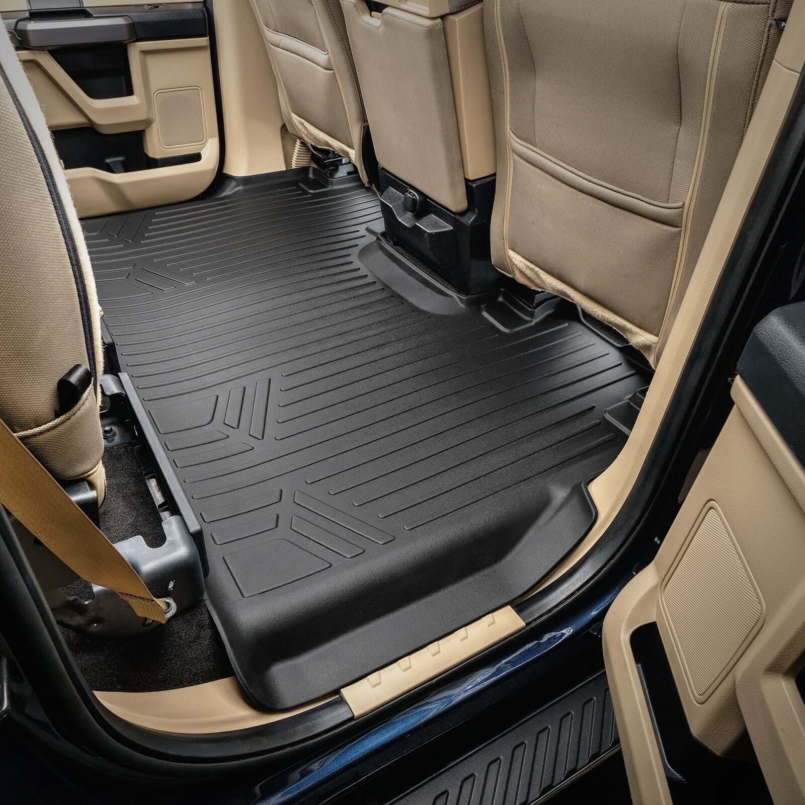 SMARTLINER Custom Fit Floor Liners For 2017-2024 Ford F-250|F-350 Super Crew Cab with 1st Row Bench Seat with Over The Hump Coverage and no 2nd Row Under Seat Storage