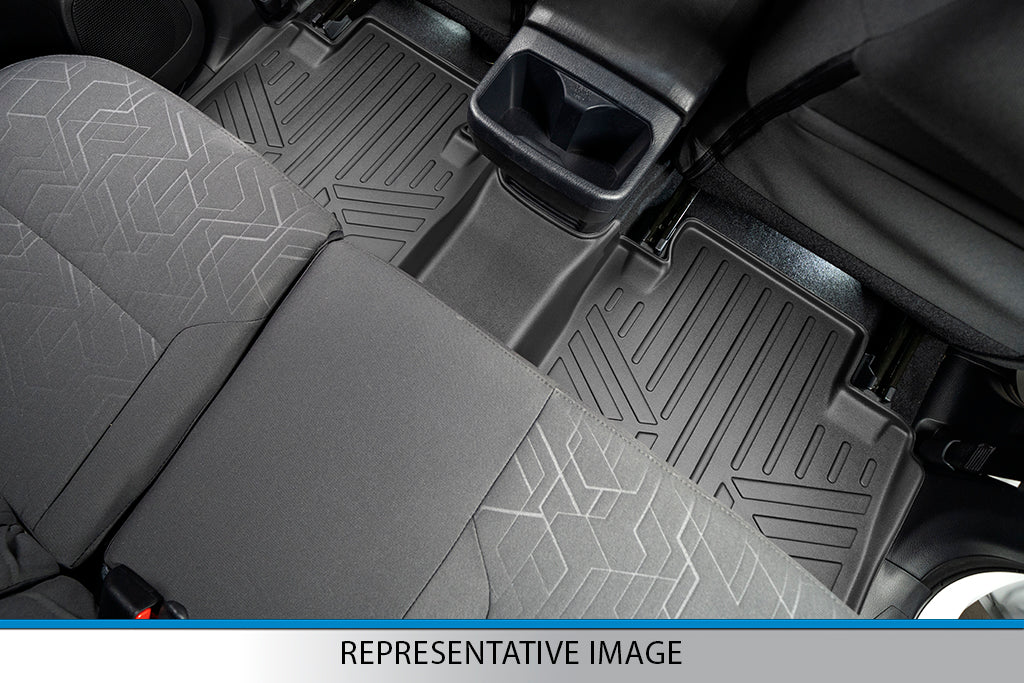 SMARTLINER Custom Fit Floor Mats 3 Rows and Cargo Liner Behind 2nd Row Set Black 2015 - 2020 Tahoe / Yukon with 2nd Row Bench Seats