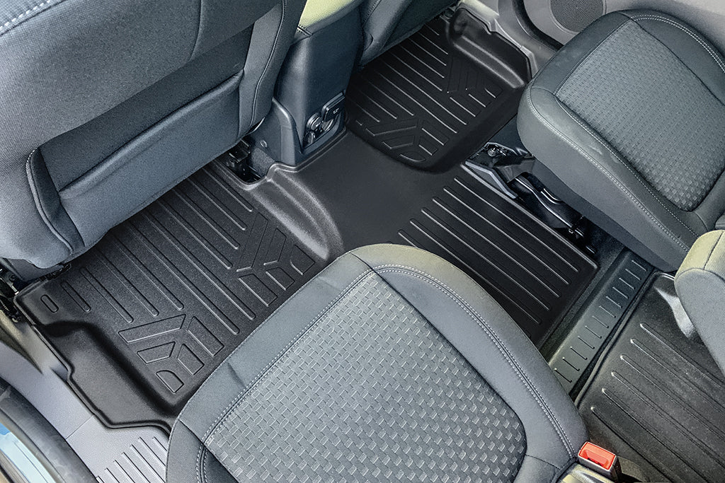 SMARTLINER Custom Fit Floor Liners For 2014-2021 Transit Connect With Carpet Flooring (Long Wheelbase & 2nd Row Bucket Seats)