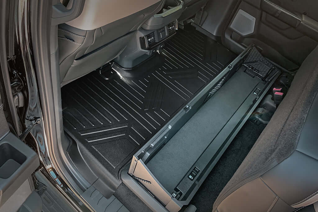 SMARTLINER Smart Coverage™ Custom Fit Floor Liners For 2015-2024 Ford F-150 with 1st Row Bucket Seats & 2nd Row Under Seat Storage