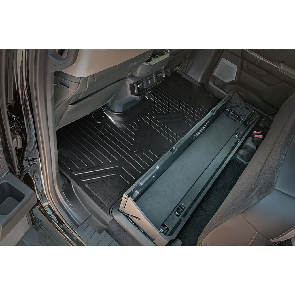 SMARTLINER Smart Coverage™ Custom Fit Floor Liners For 2015-2024 Ford F-150 with 1st Row Bucket Seats & 2nd Row Under Seat Storage (Vinyl Flooring)