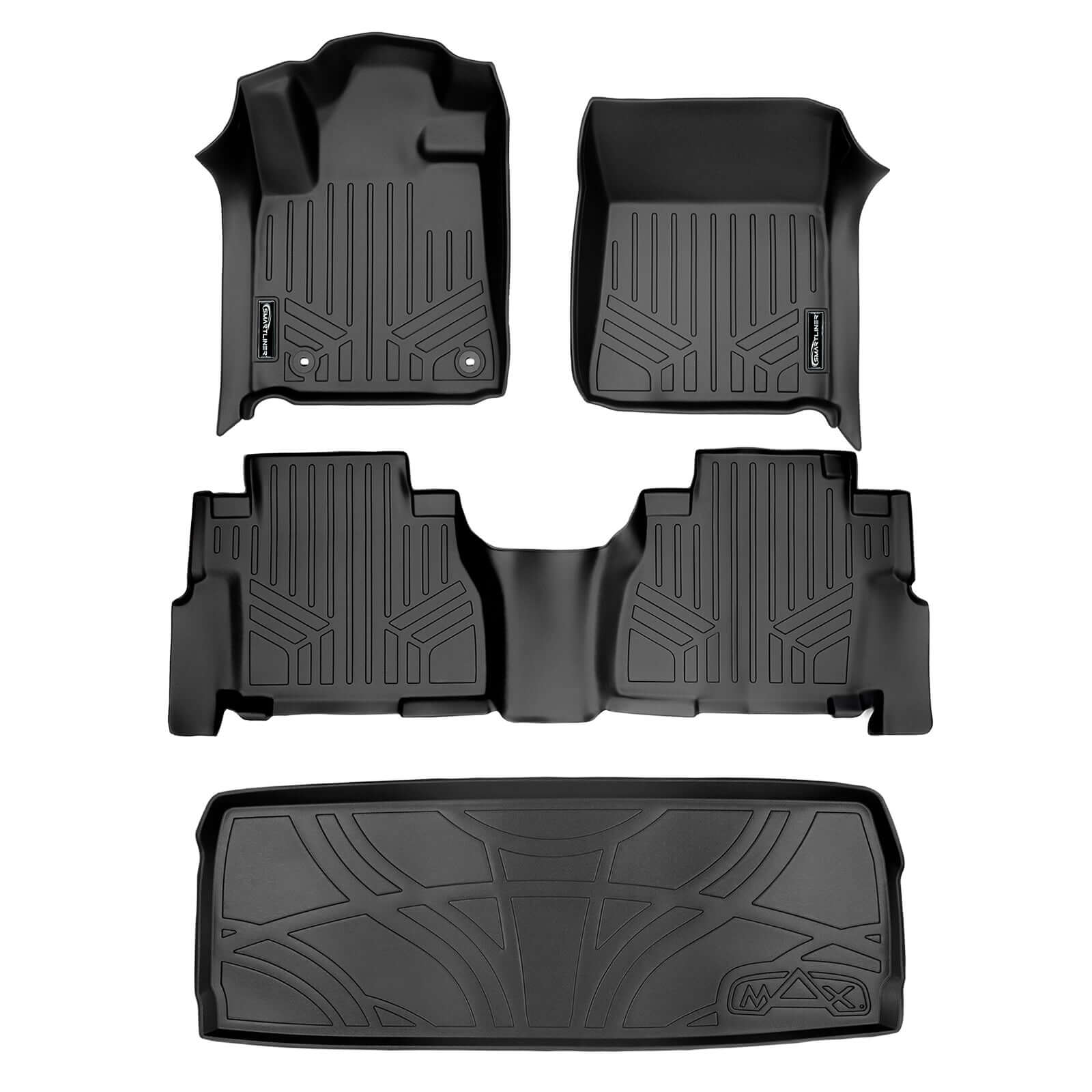SMARTLINER Custom Fit Floor Liners For 2008 - 2022 Toyota Sequoia with 2nd Row Bench Seat