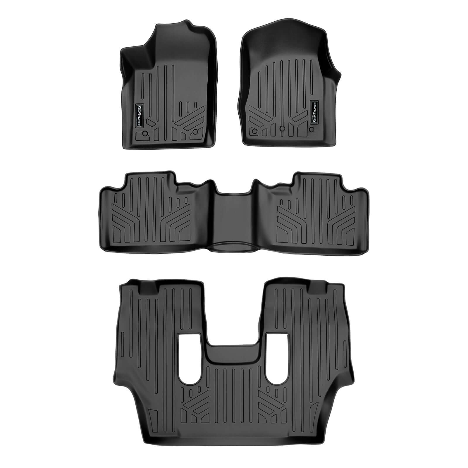 SMARTLINER Custom Fit for 13-16 Durango with 1st Row Dual Floor Hooks & 2nd Row Bucket Seats - Smartliner USA