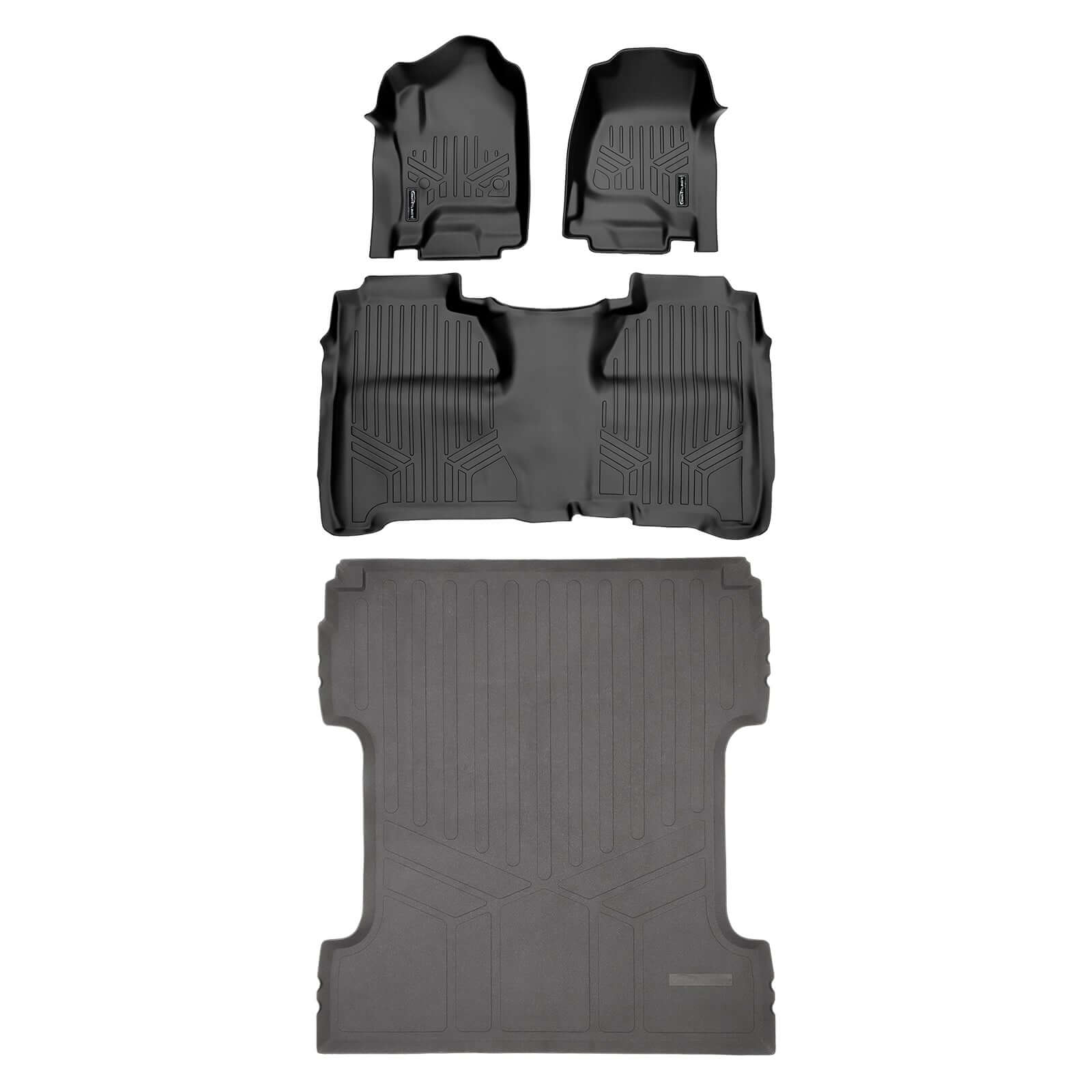 SMARTLINER Smart Coverage™ Custom Fit Floor Liners For Crew Cab 2014-2018 Silverado/Sierra 1500 - 2015-2021 2500/3500 HD