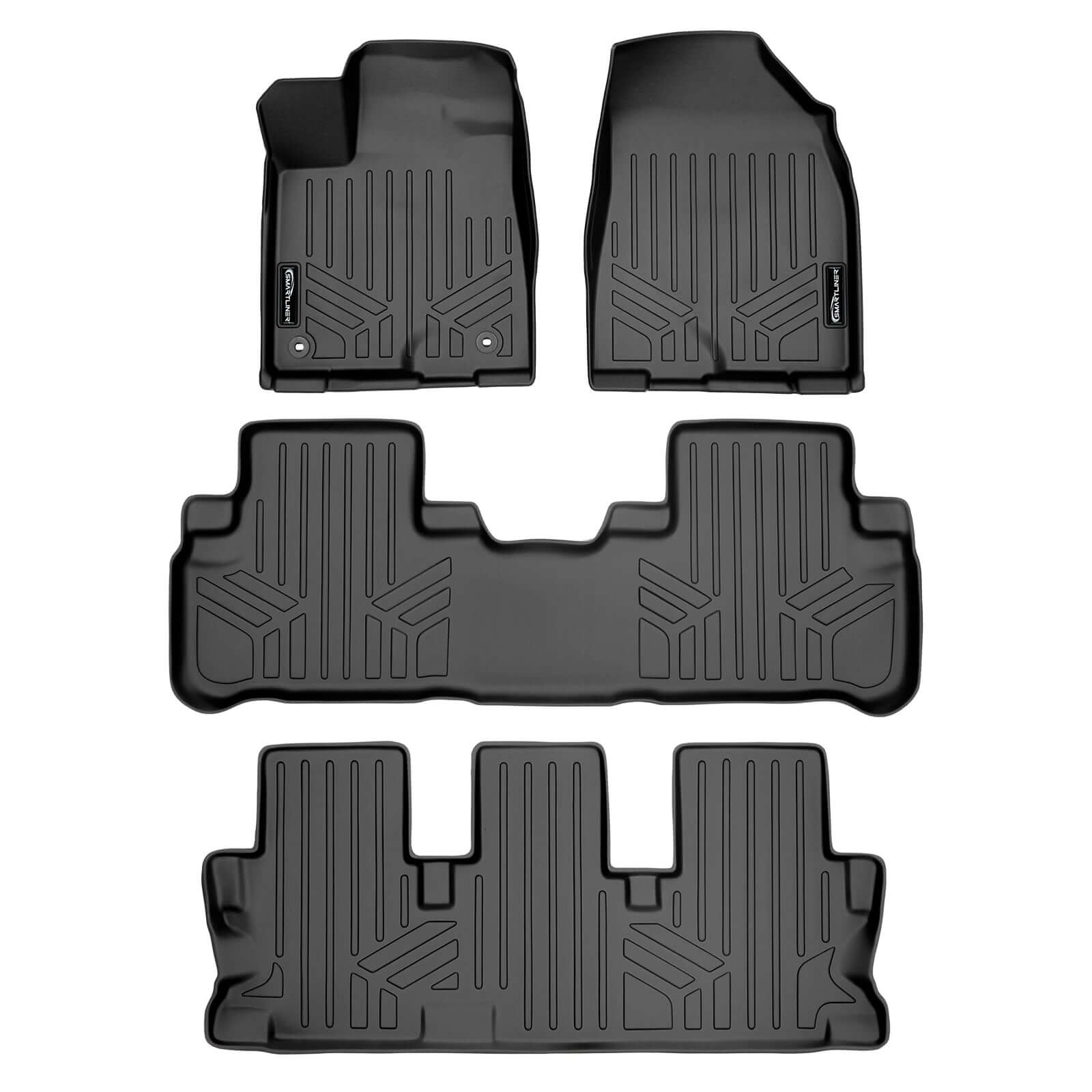 SMARTLINER Custom Fit Floor Liners For 2014-2019 Toyota Highlander (with 2nd Row Bench Seat)