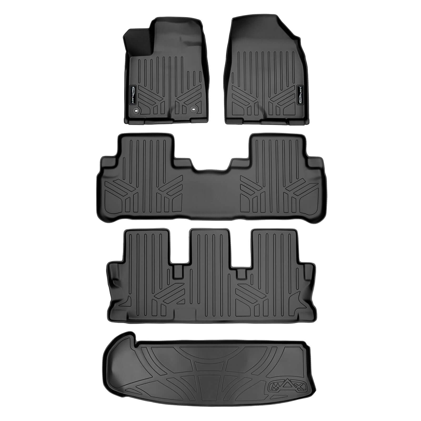 SMARTLINER Custom Fit Floor Liners For 2014-2019 Toyota Highlander (with 2nd Row Bench Seat)