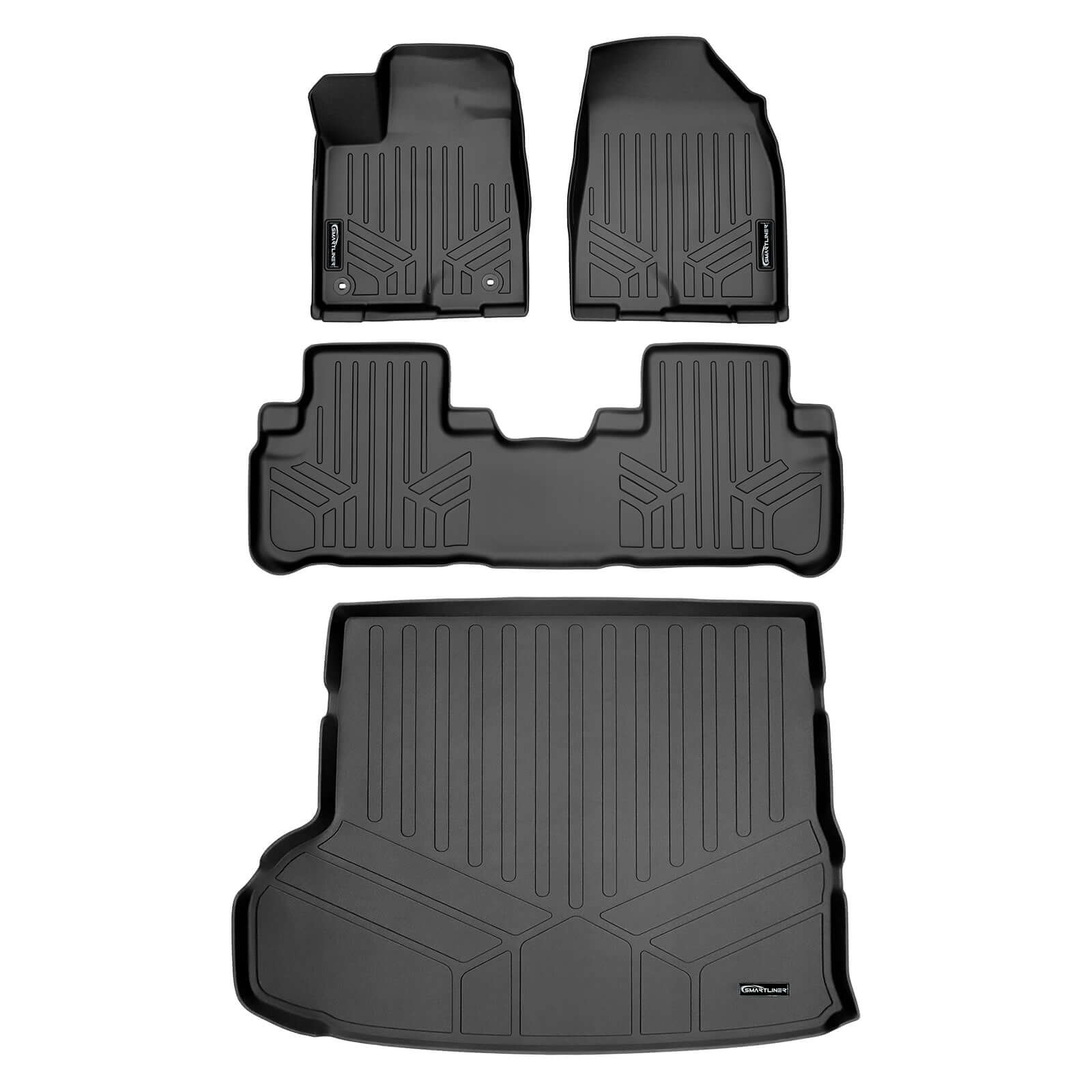 SMARTLINER Custom Fit Floor Liners For 2014-2019 Toyota Highlander (with 2nd Row Bench Seat)