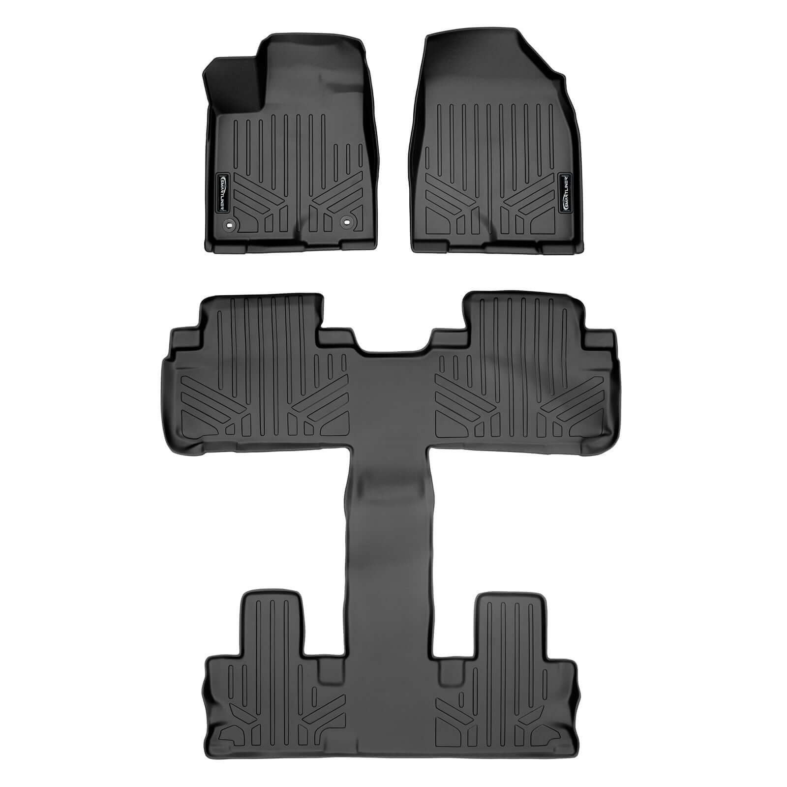 SMARTLINER Custom Fit Floor Liners For 2014-2019 Highlander with 2nd Row Bucket Seats (No Hybrid)