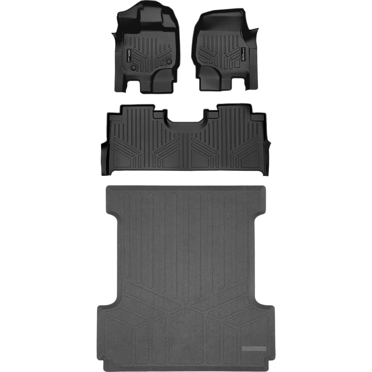 SMARTLINER Smart Coverage™ Custom Fit Floor Liners For 2015-2024 Ford F-150 with 1st Row Bucket Seats & 2nd Row Under Seat Storage