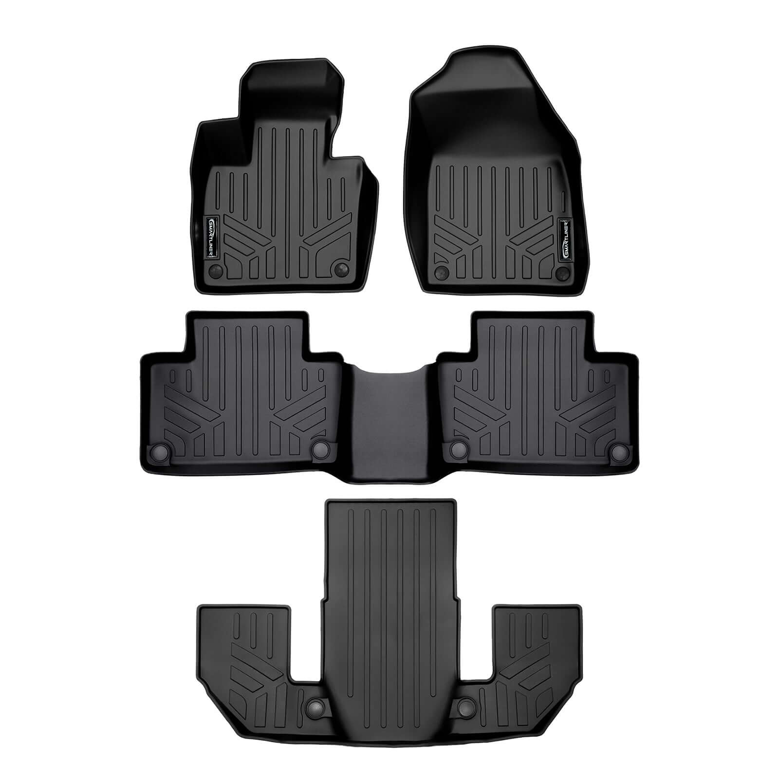 SMARTLINER Custom Fit Floor Liners For 2020-2024 Volvo XC90 (6 Passenger Models. No Plug-in Hybrid Models)