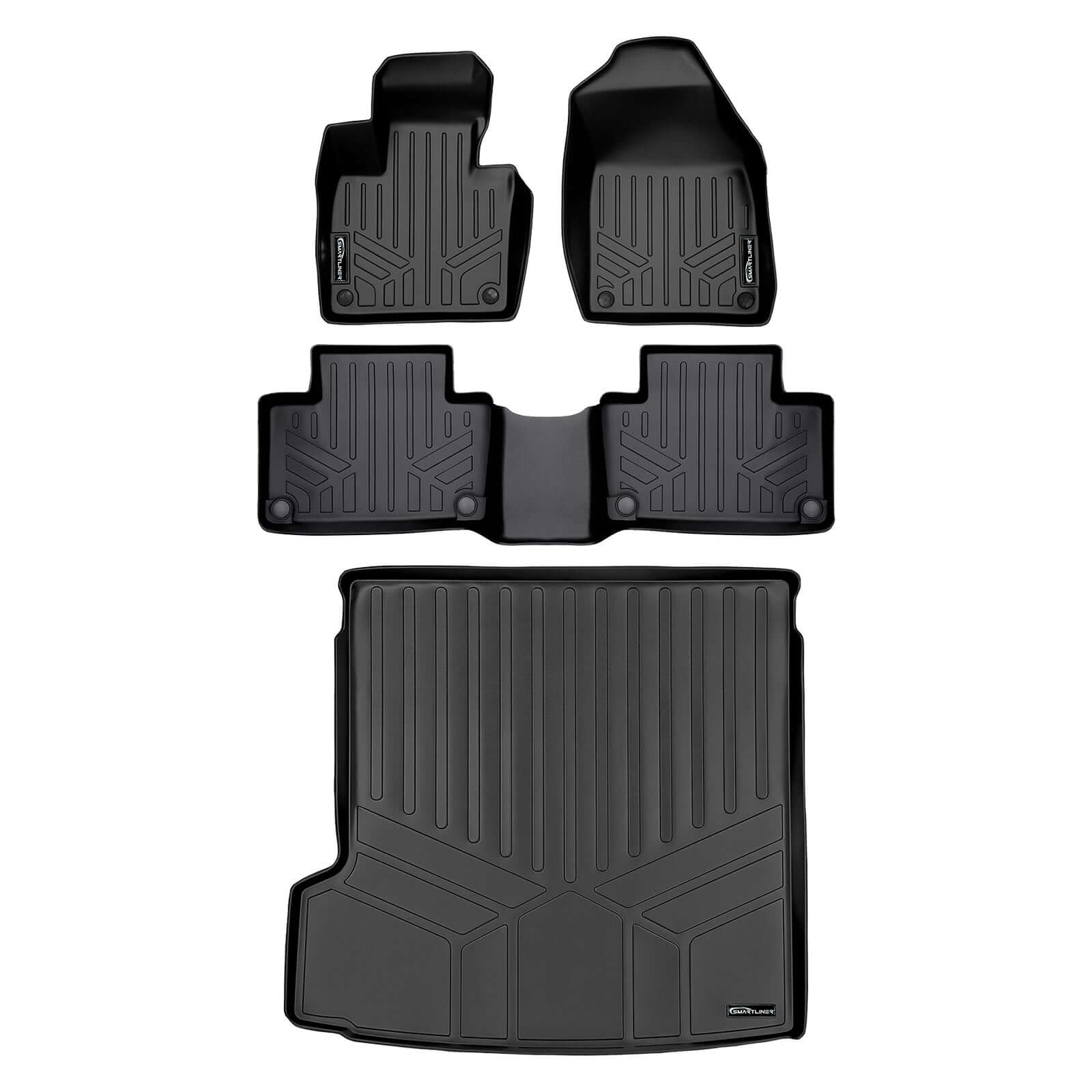 SMARTLINER Custom Fit Floor Liners For 2020-2024 Volvo XC90 (6 Passenger Models. No Plug-in Hybrid Models)