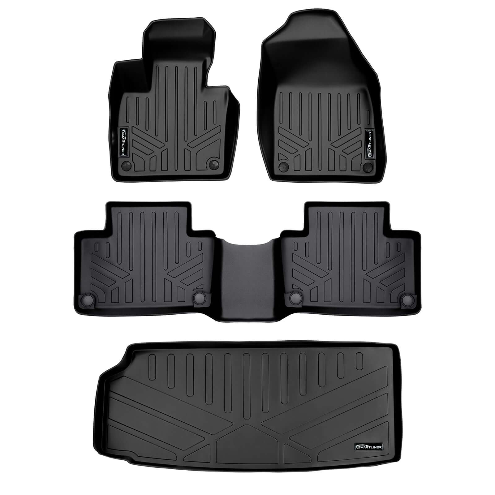 SMARTLINER Custom Fit Floor Liners For 2020-2024 Volvo XC90 (6 Passenger Models. No Plug-in Hybrid Models)