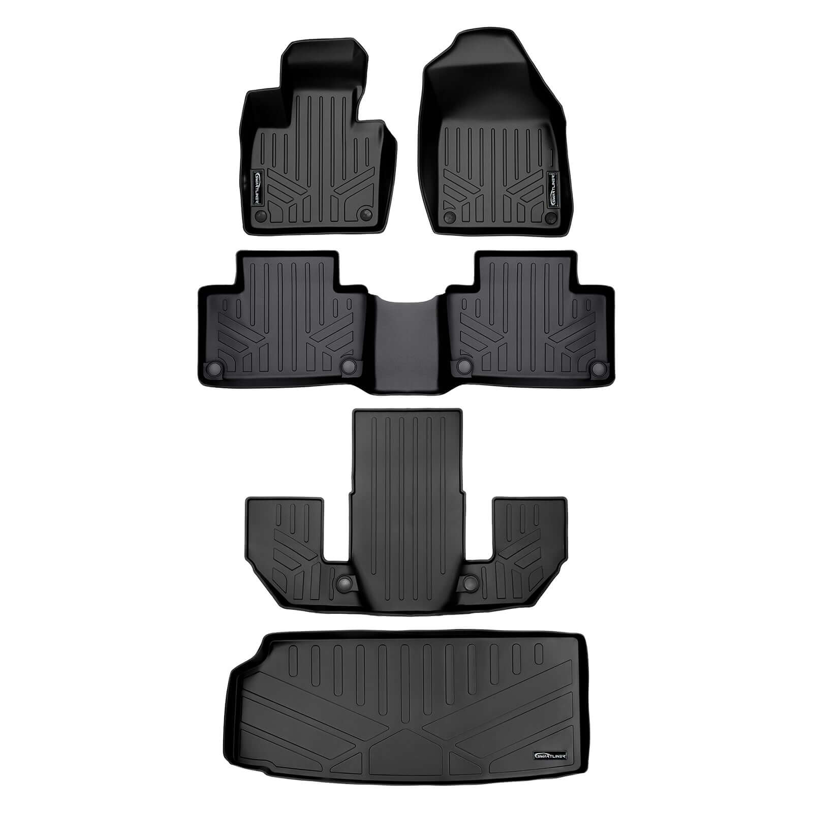 SMARTLINER Custom Fit Floor Liners For 2020-2024 Volvo XC90 (6 Passenger Models. No Plug-in Hybrid Models)