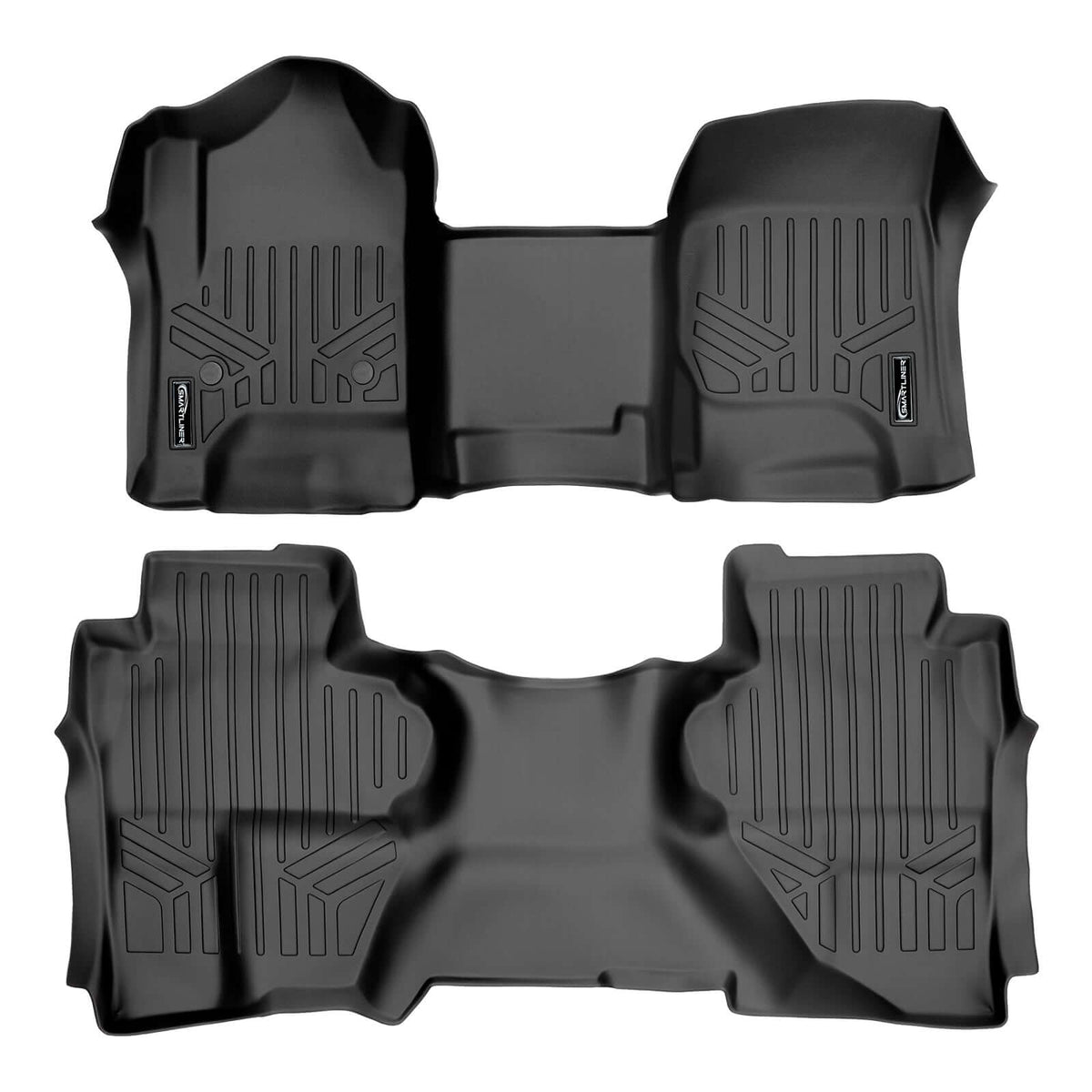 SMARTLINER Custom Fit Floor Liners For 2019 Silverado 1500 LD/ GMC Sierra 1500 LD Double Cab (Over the Hump Coverage)